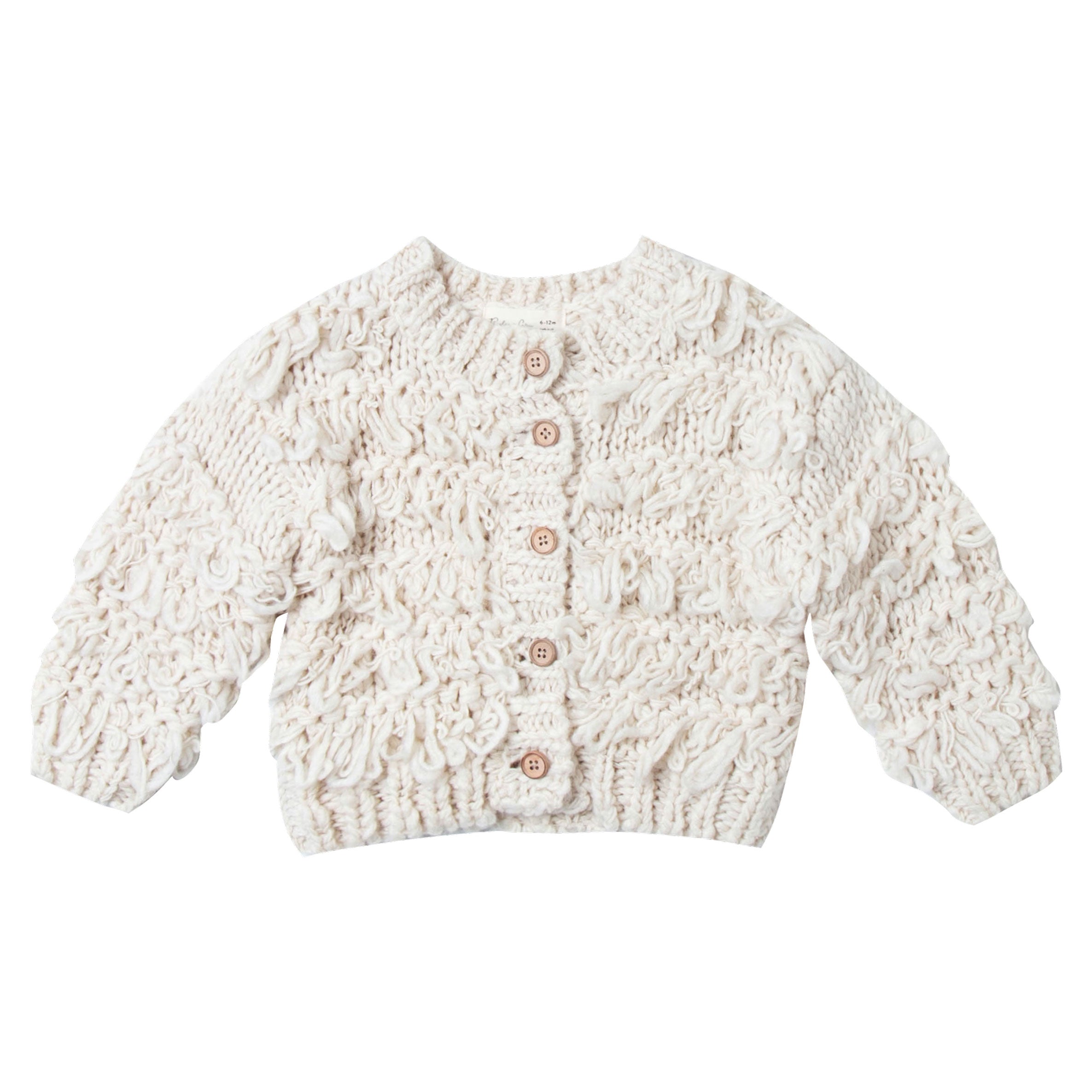 Cru Ivory Baby Fringe Cardigan– Ladida