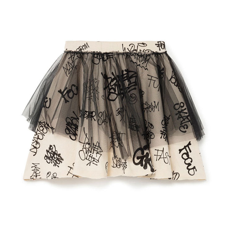 Little Creative Factory Cream Graffiti Layered Skirt