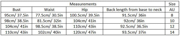 adamari size guide garment measurements