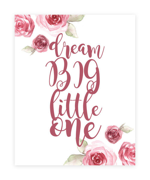 Download Dream Big Little One Flowers in Pink, Canvas or Print ...