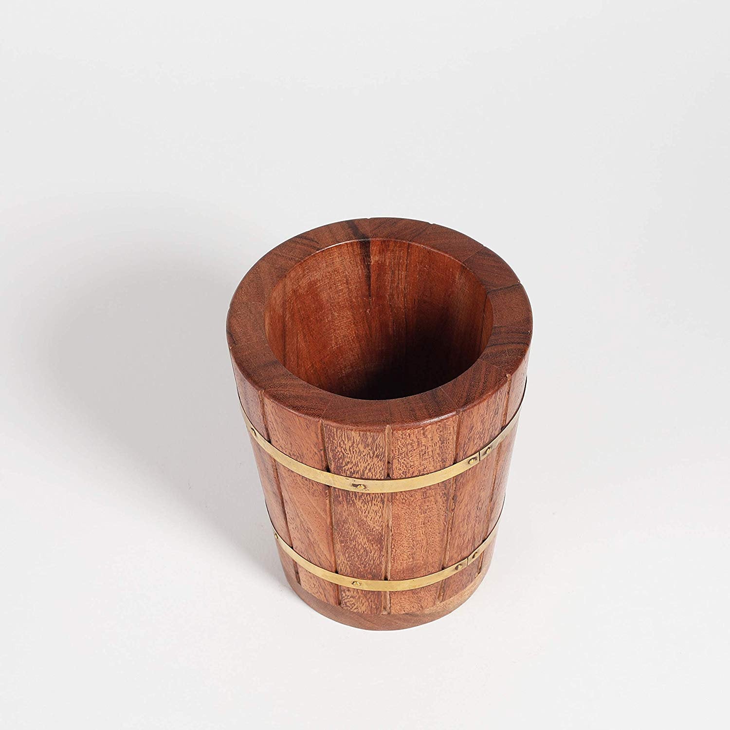 Rusticity Wooden Pen Holder Wood Flower Pot Wooden Destop Flower