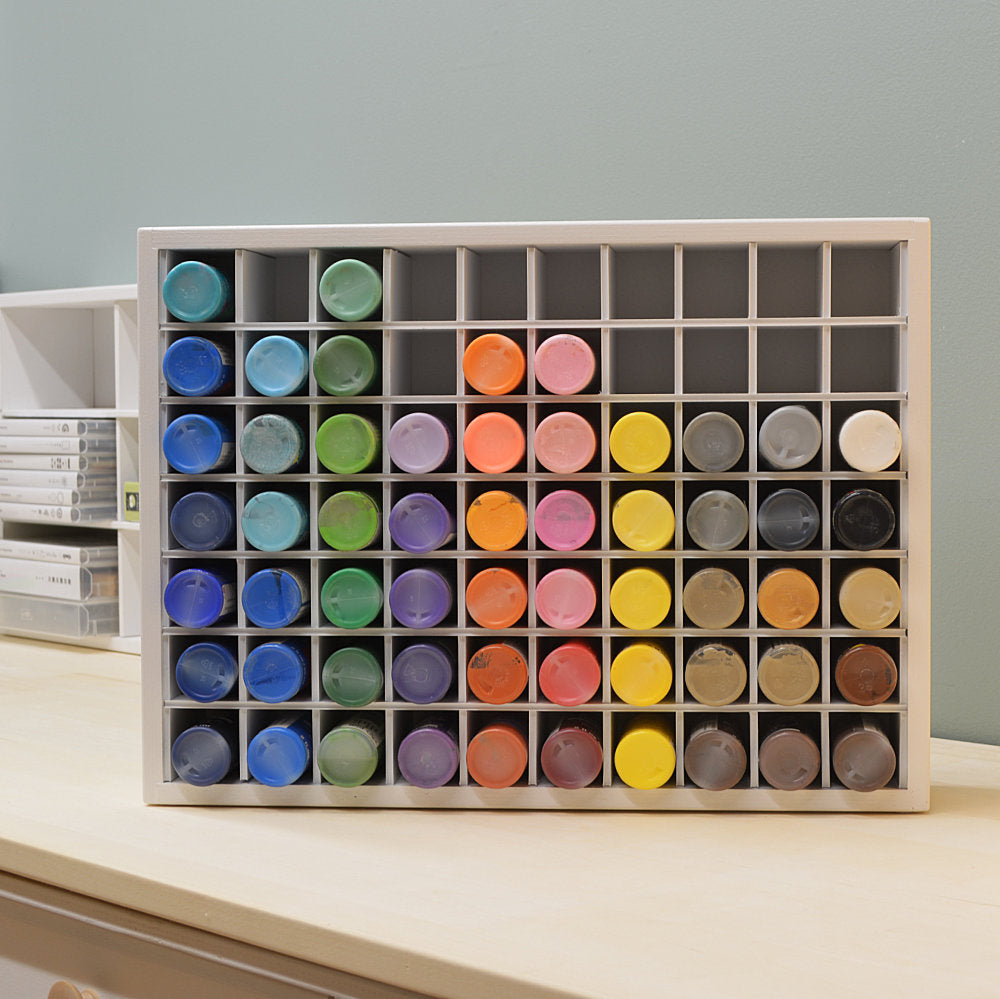 Sanfurney Paint Storage Tray, 21 Compartment Arts and Crafts Supply Storage  Paint Organization for Craft Paints, Oil Tubes and Watercolor Paints