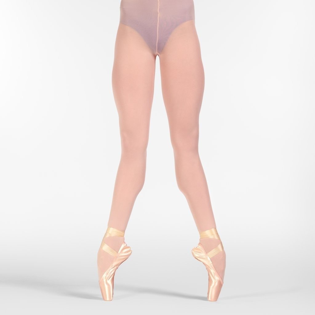 9- Theatrical Pink Professional Mesh Transition Tights With Seams