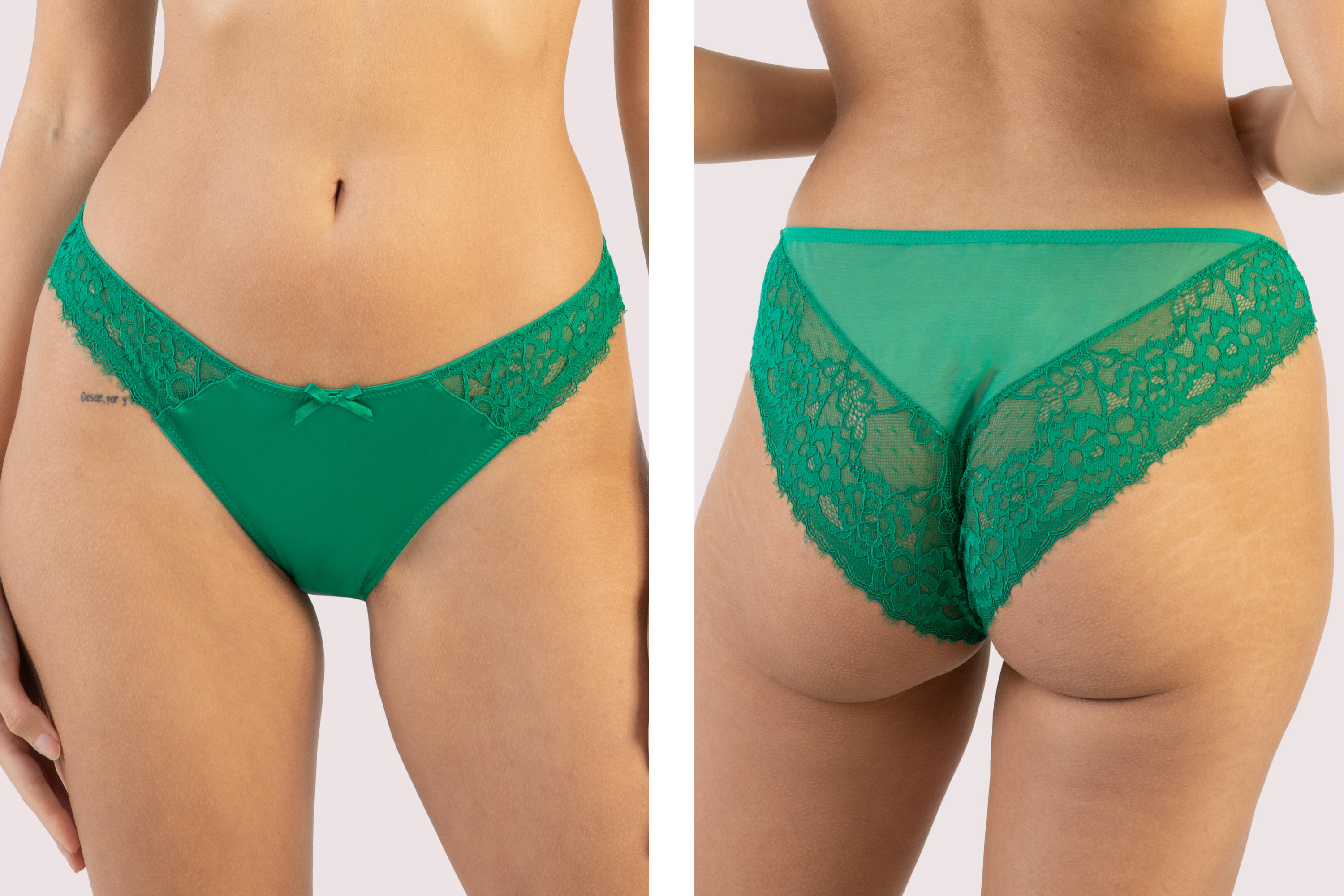 cheeky green lace brazilian briefs knickers