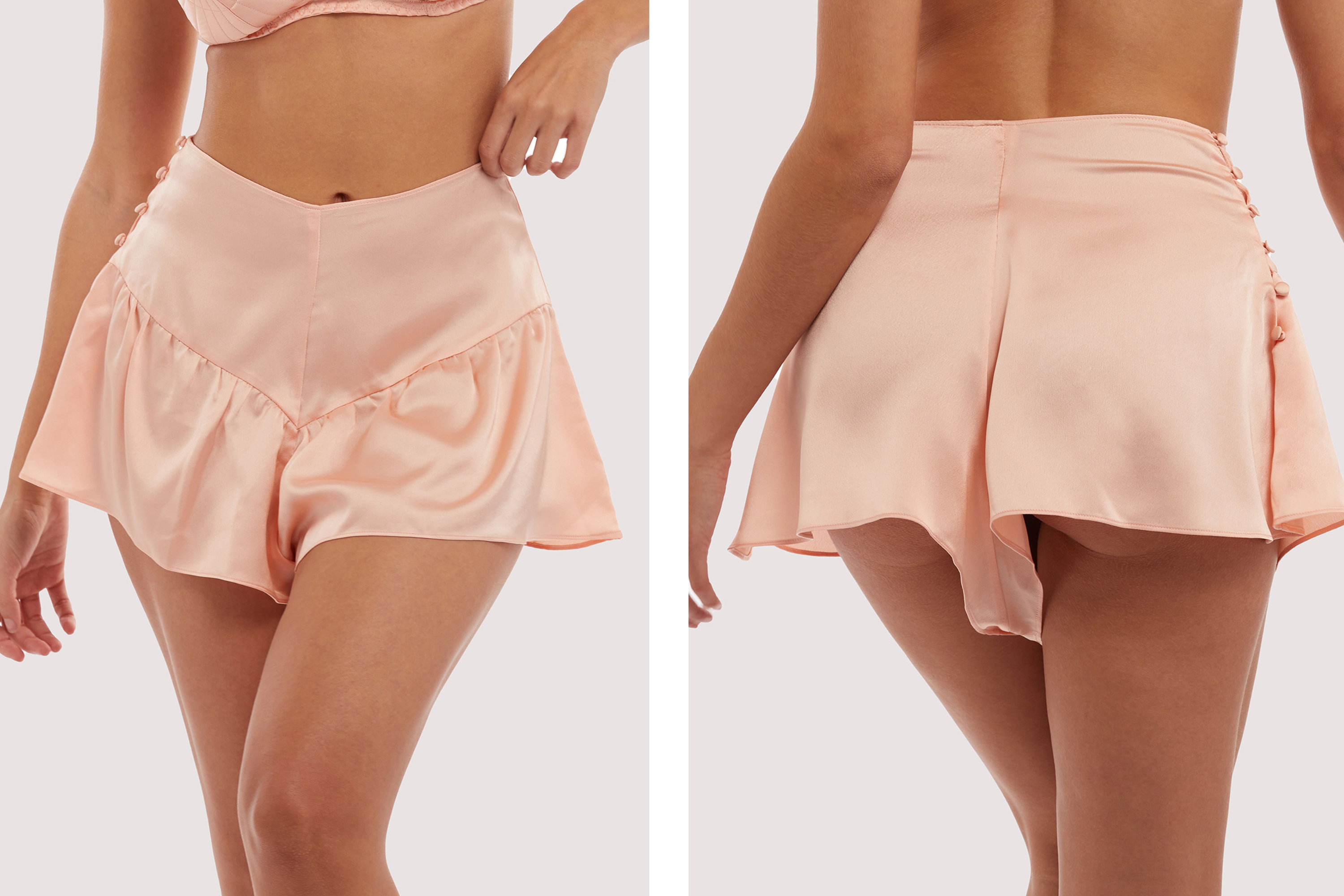peach satin french knickers vintage knickers