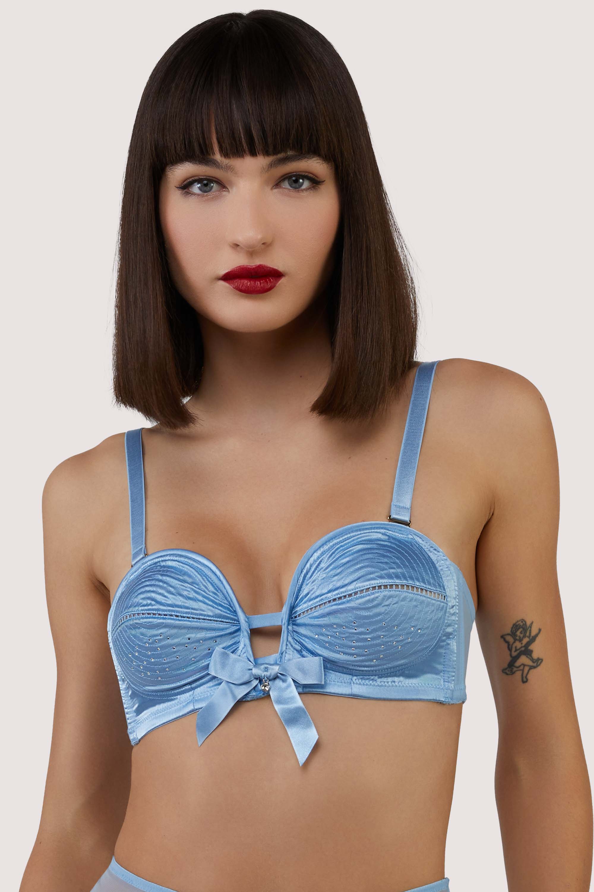 Dorothy Baby Blue Diamante Overwired Bra 36C