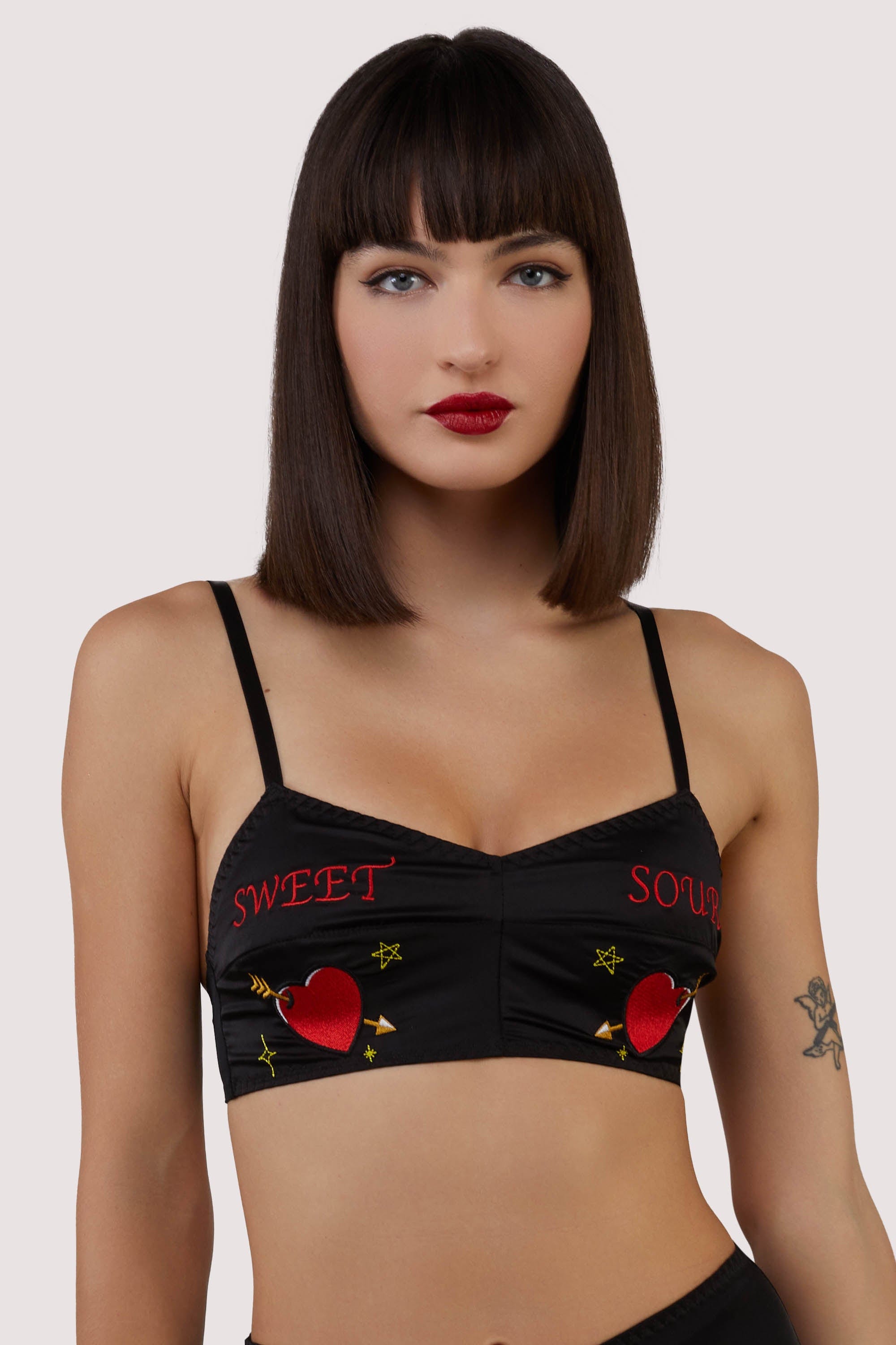 Clara Black Sweet And Sour Retro Embroidery Bralette 8