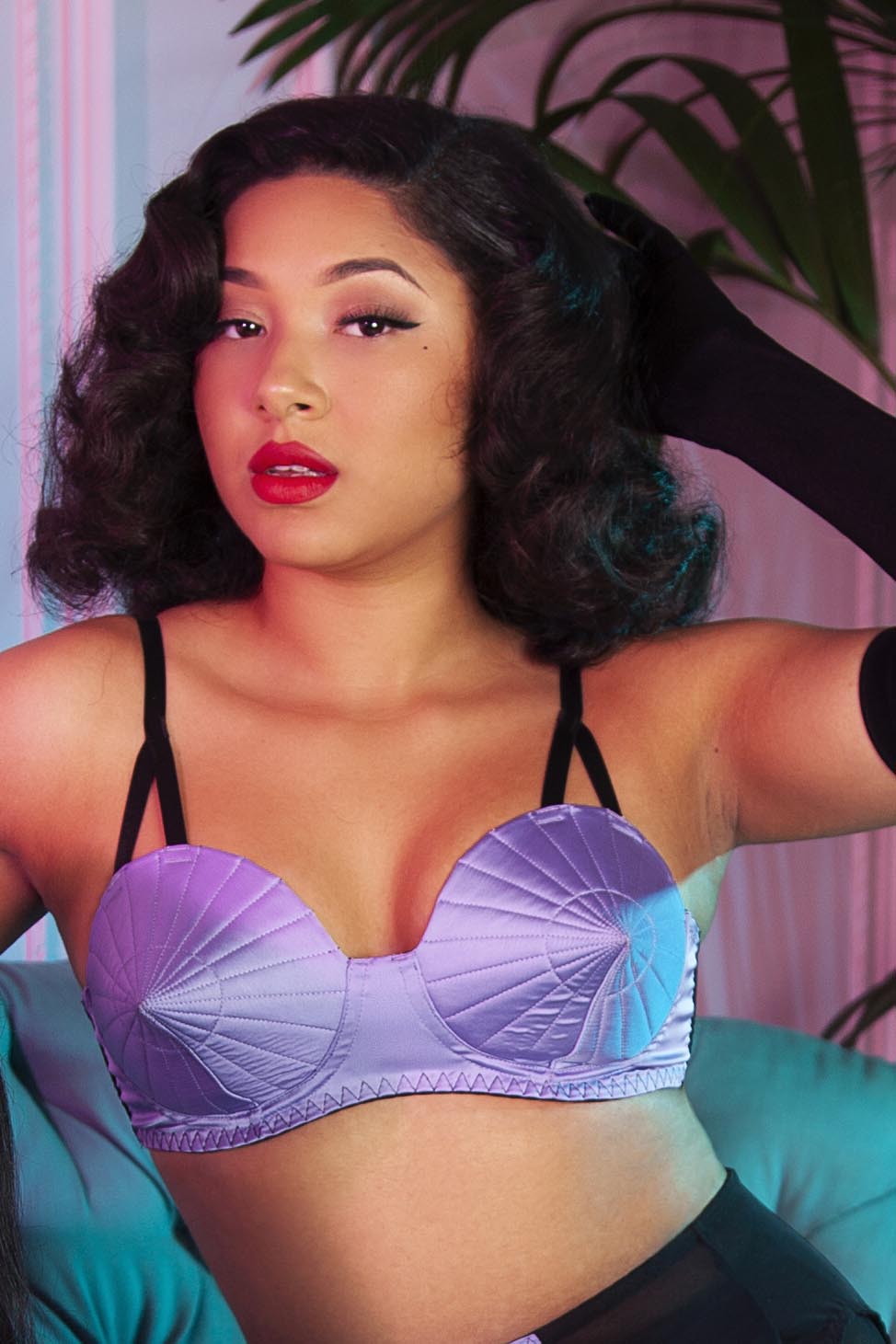 Lilac Retro Futuristic Bullet Bra