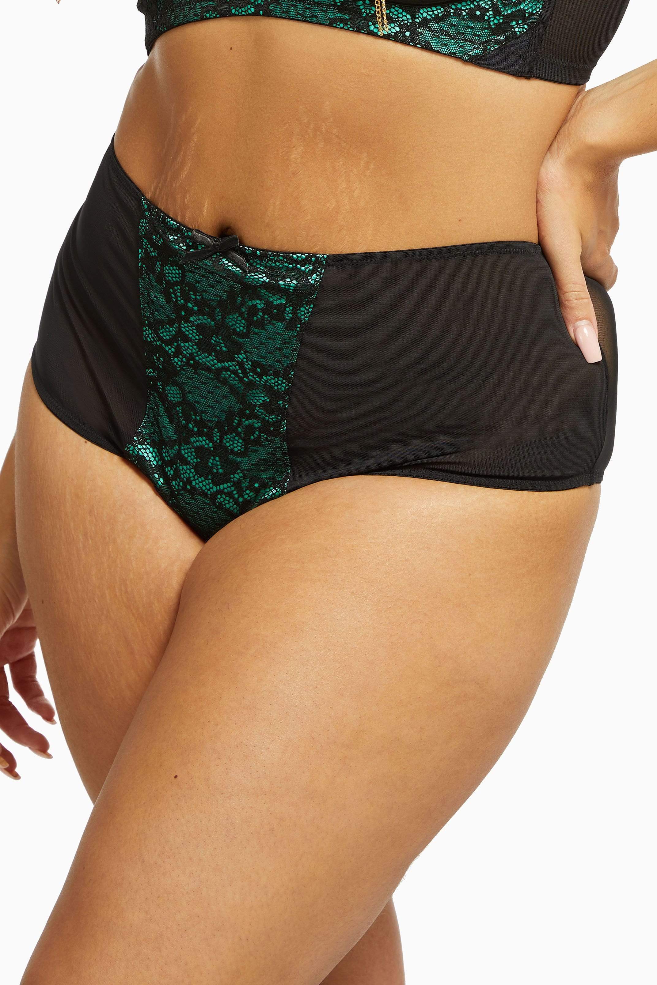 Elsie Emerald Lace High Waisted Brief