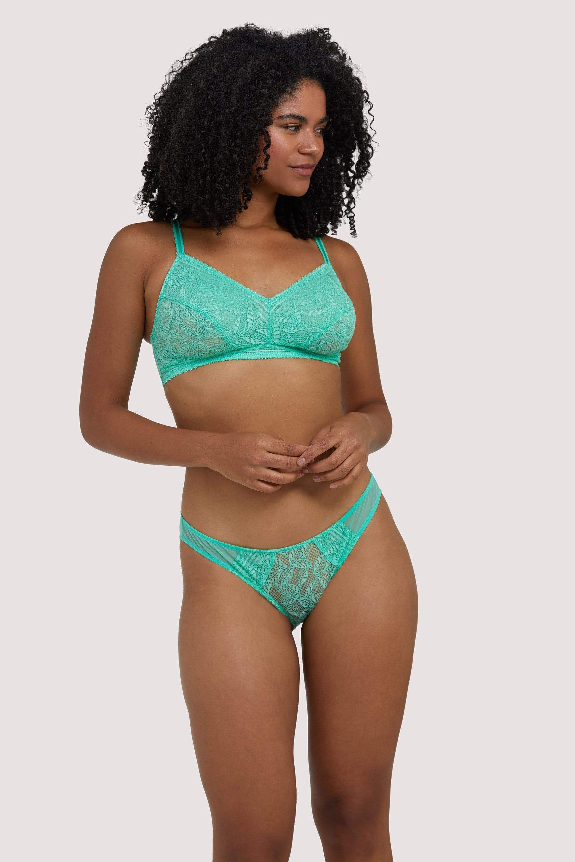 Emma Mint Green Lace Wireless Bra