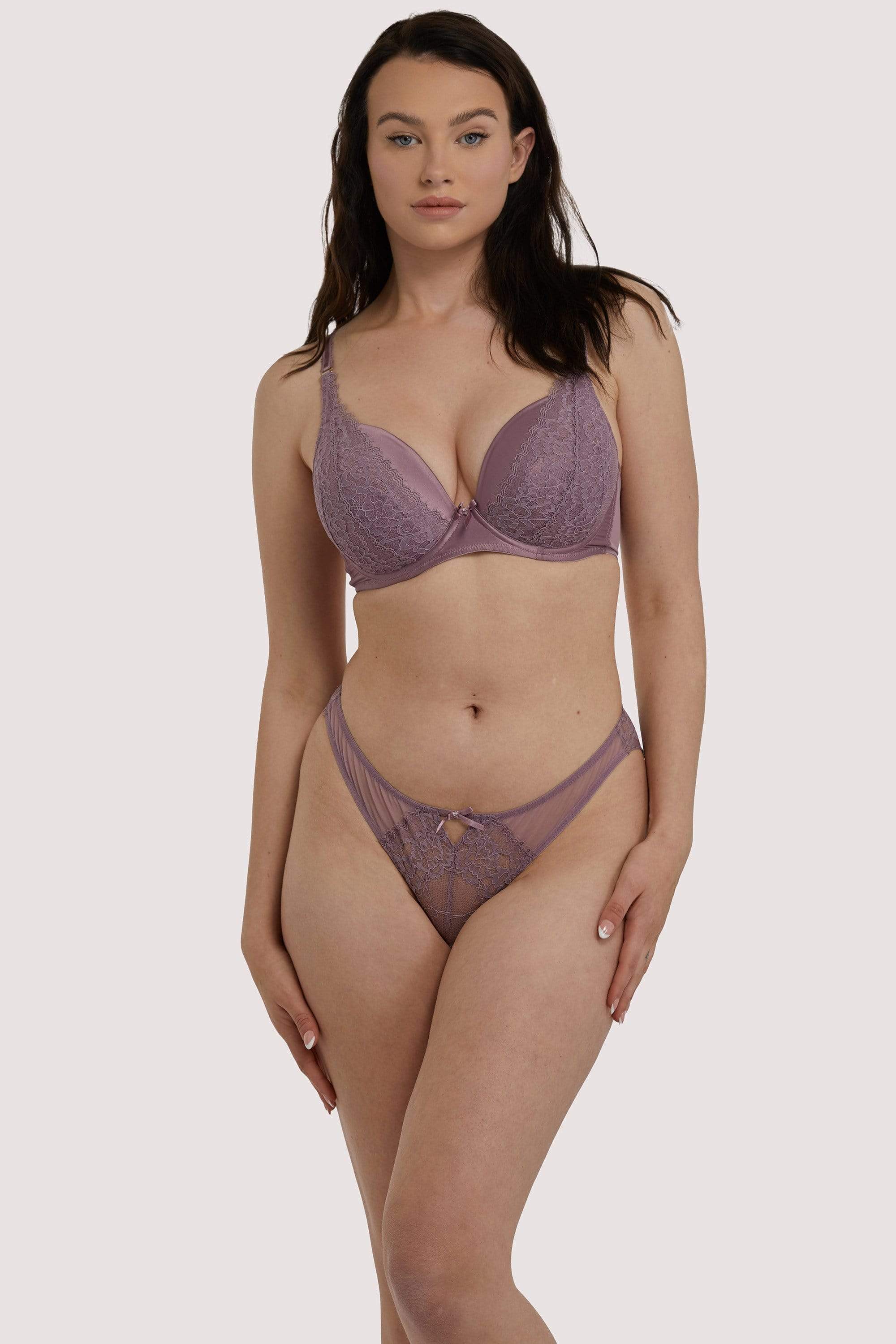 Sophia Heather Purple Plunge Bra