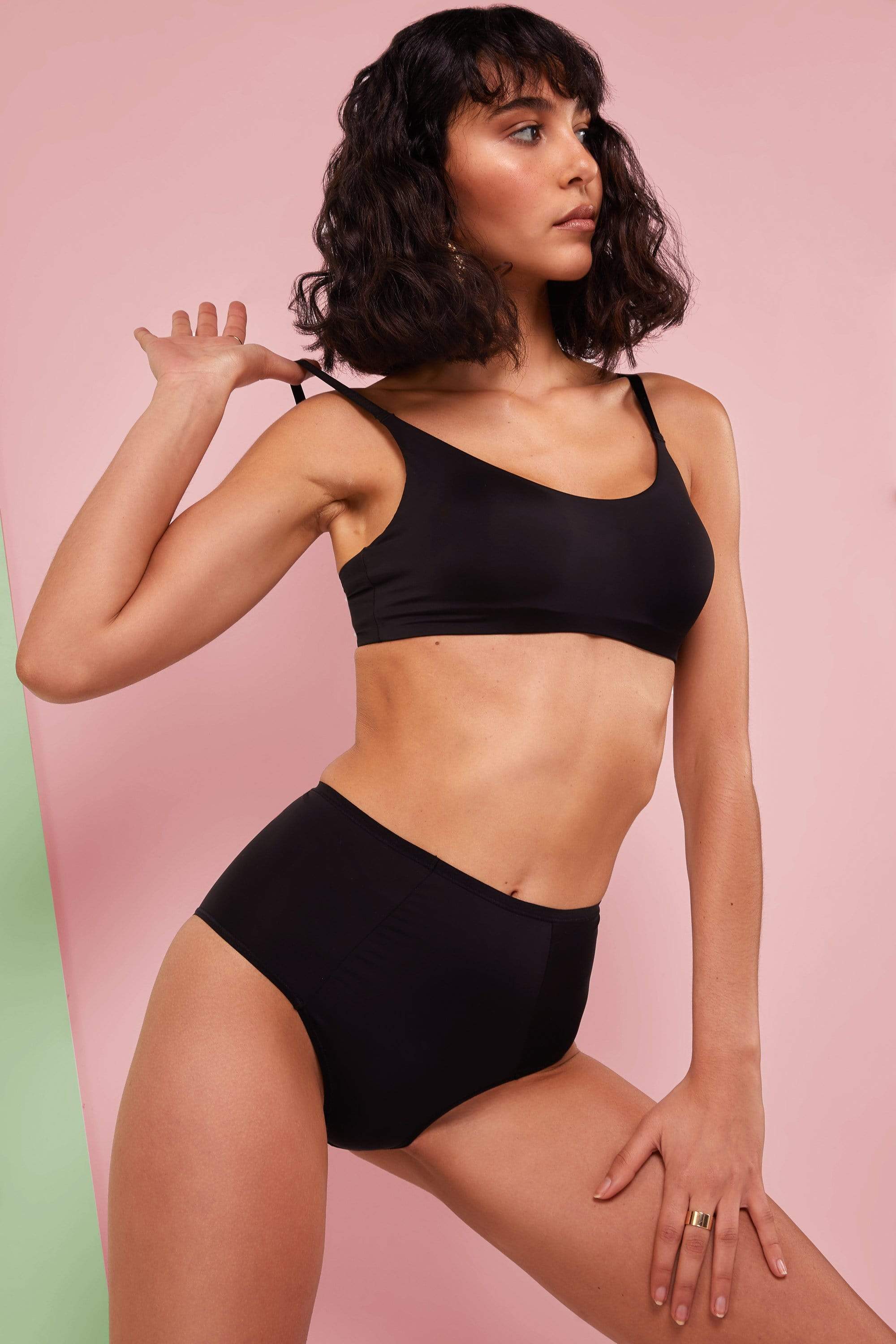 Second Skin Black Recycled Highwaist Brief