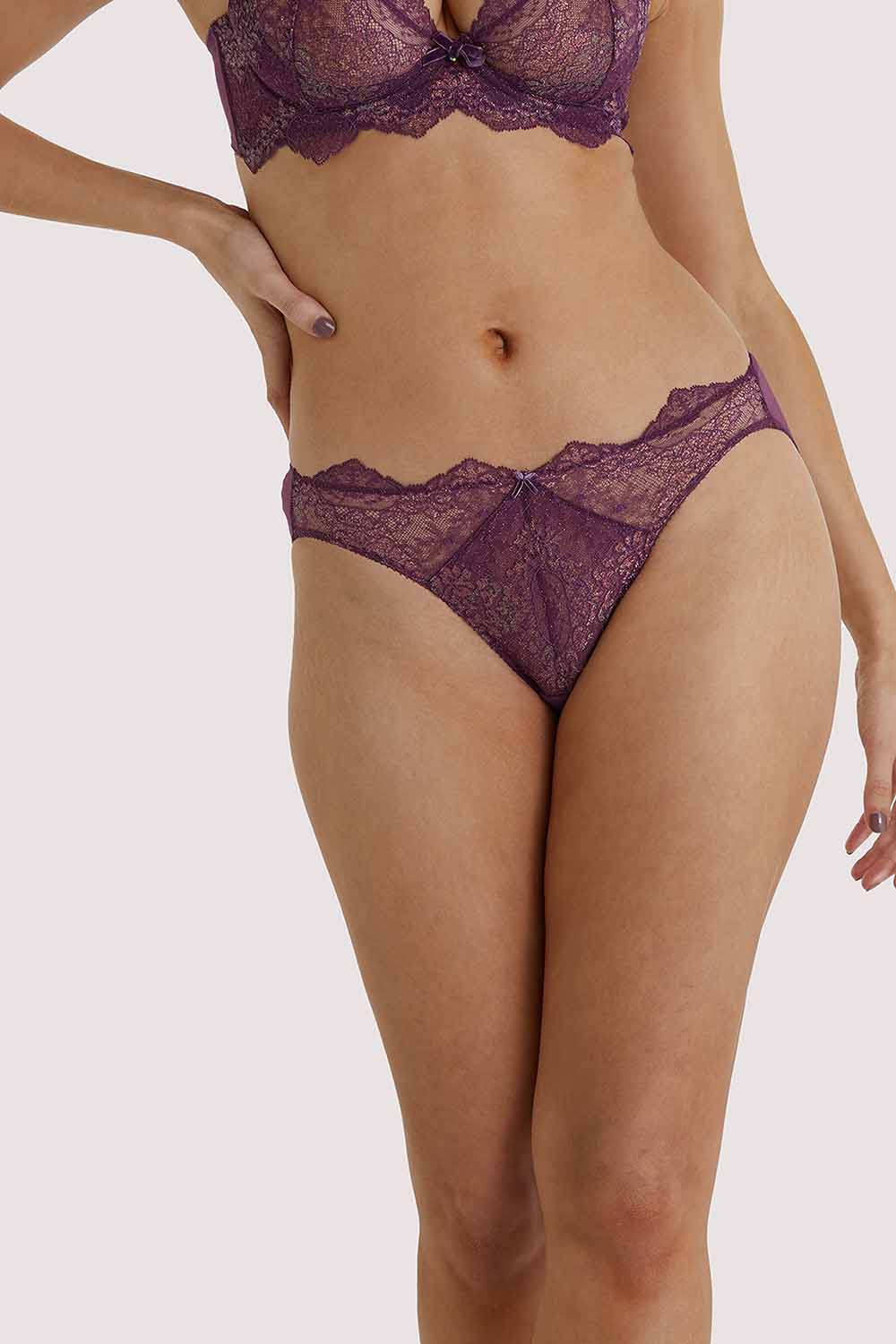 Lurex Amythest G-String