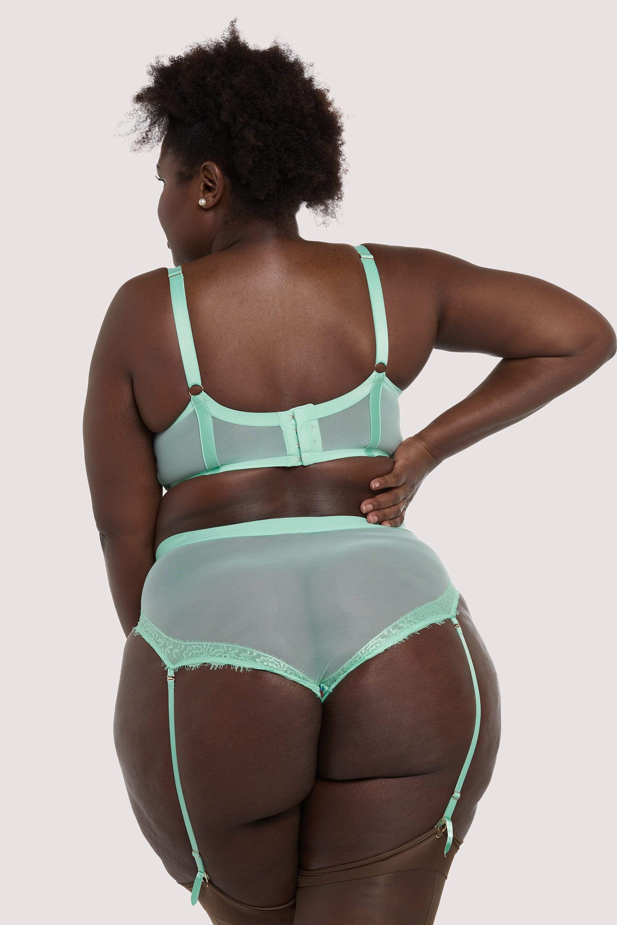 Sabey Mint Floral Longline Curve Bra