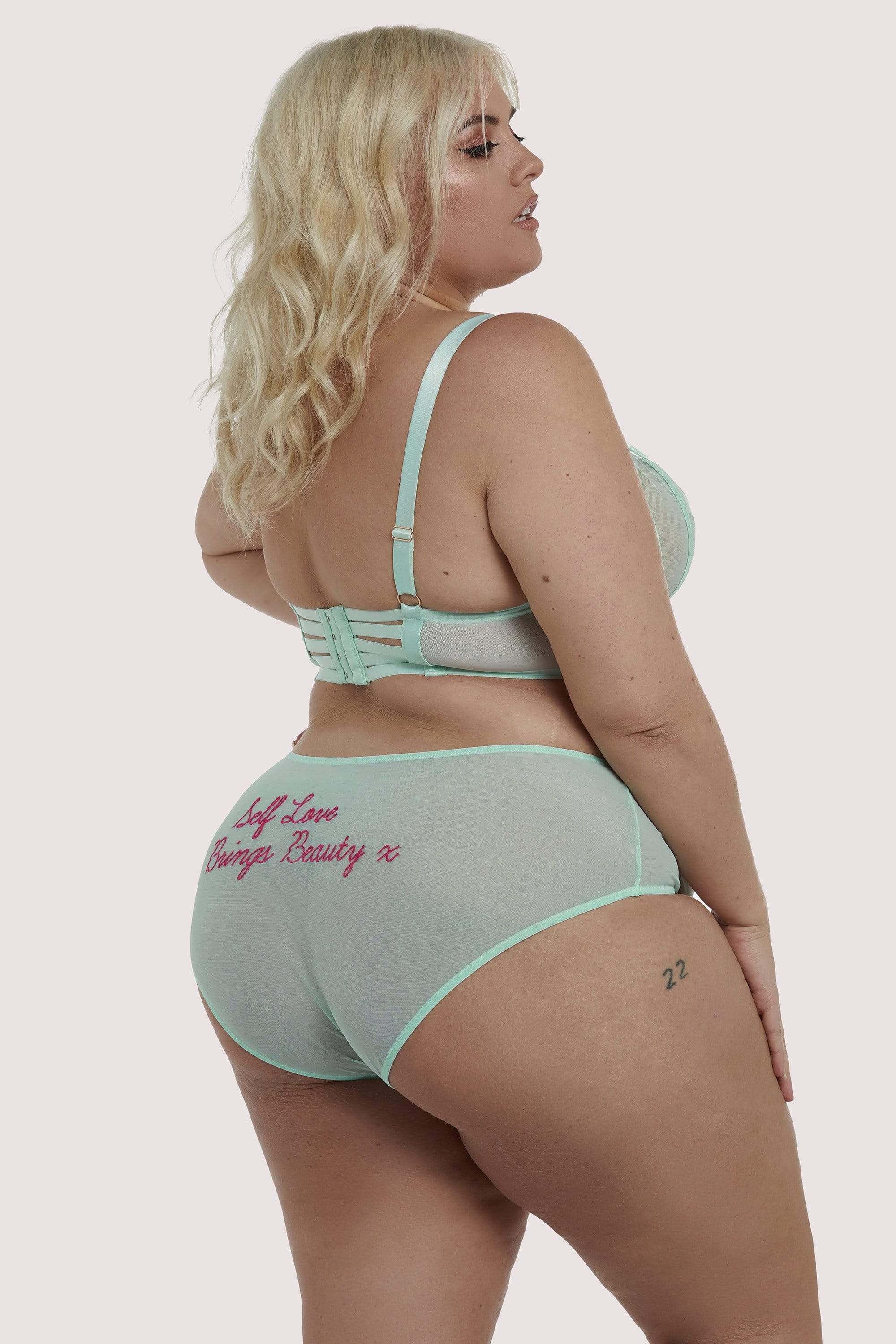 High Waist Mint Curve Brief