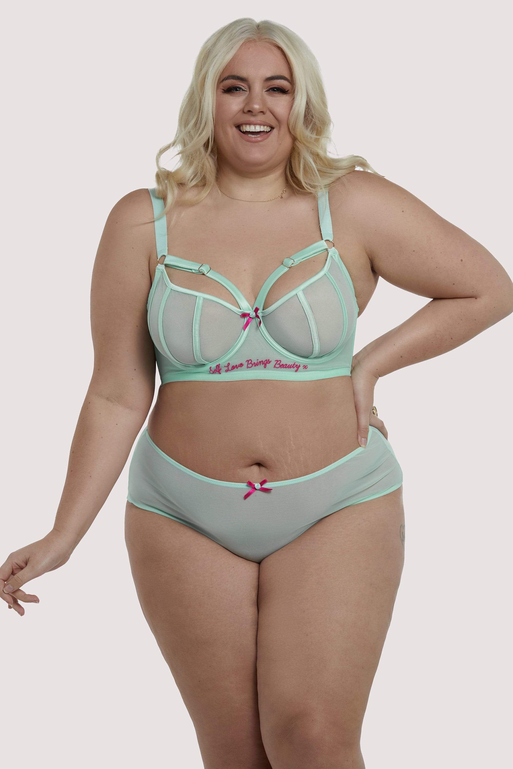 High Waist Mint Curve Brief