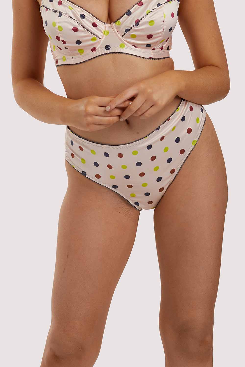 Rowswell Polka dot Peach Highwaist