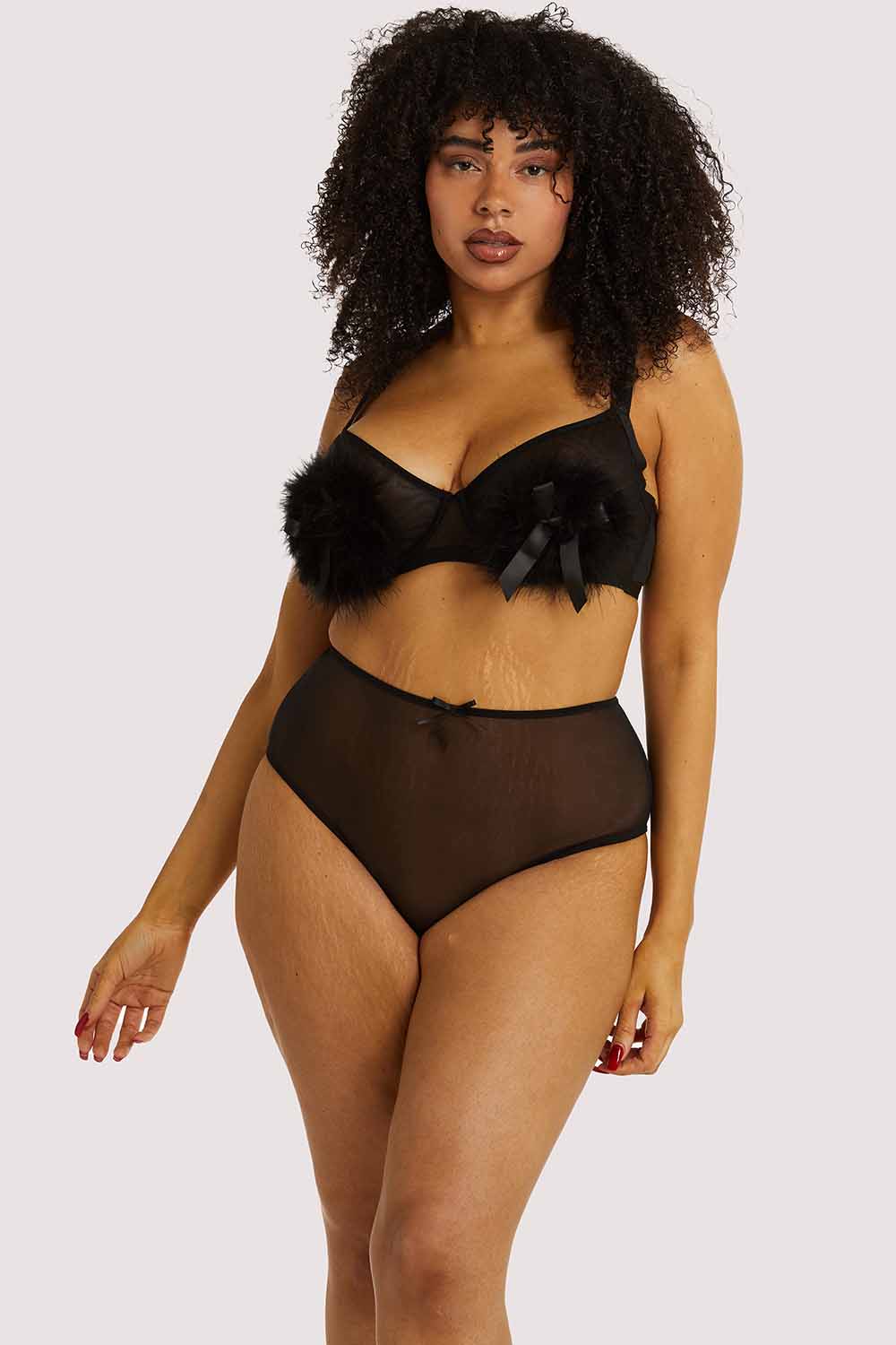 Marina Black Feather Bra