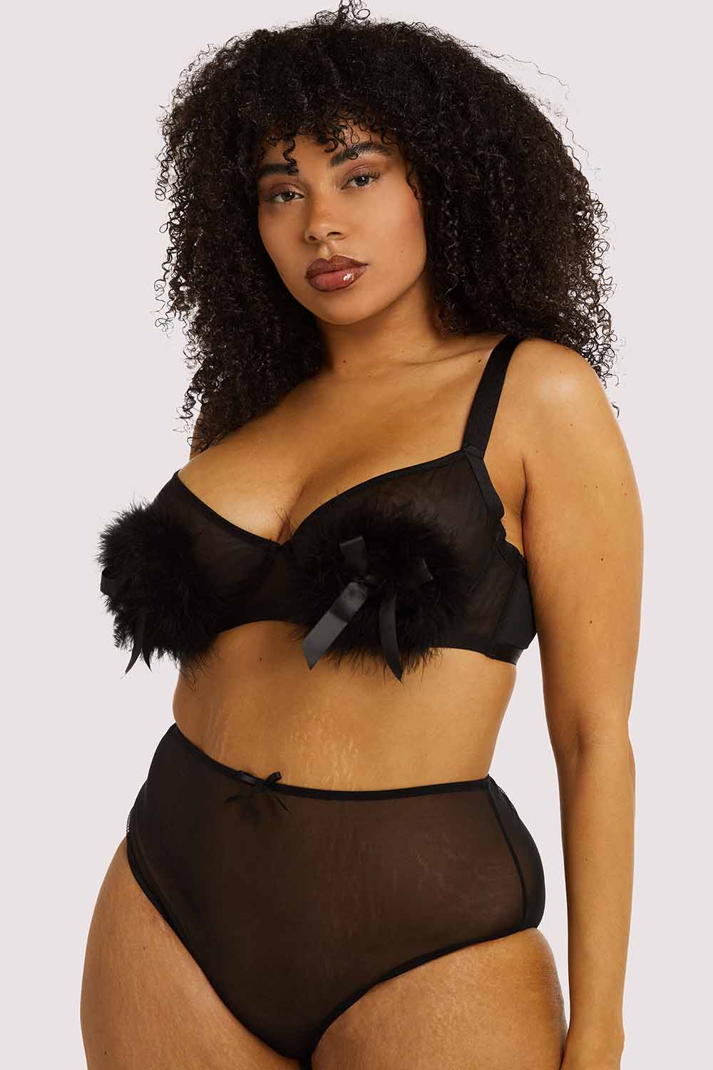 Marina Black Feather Bra