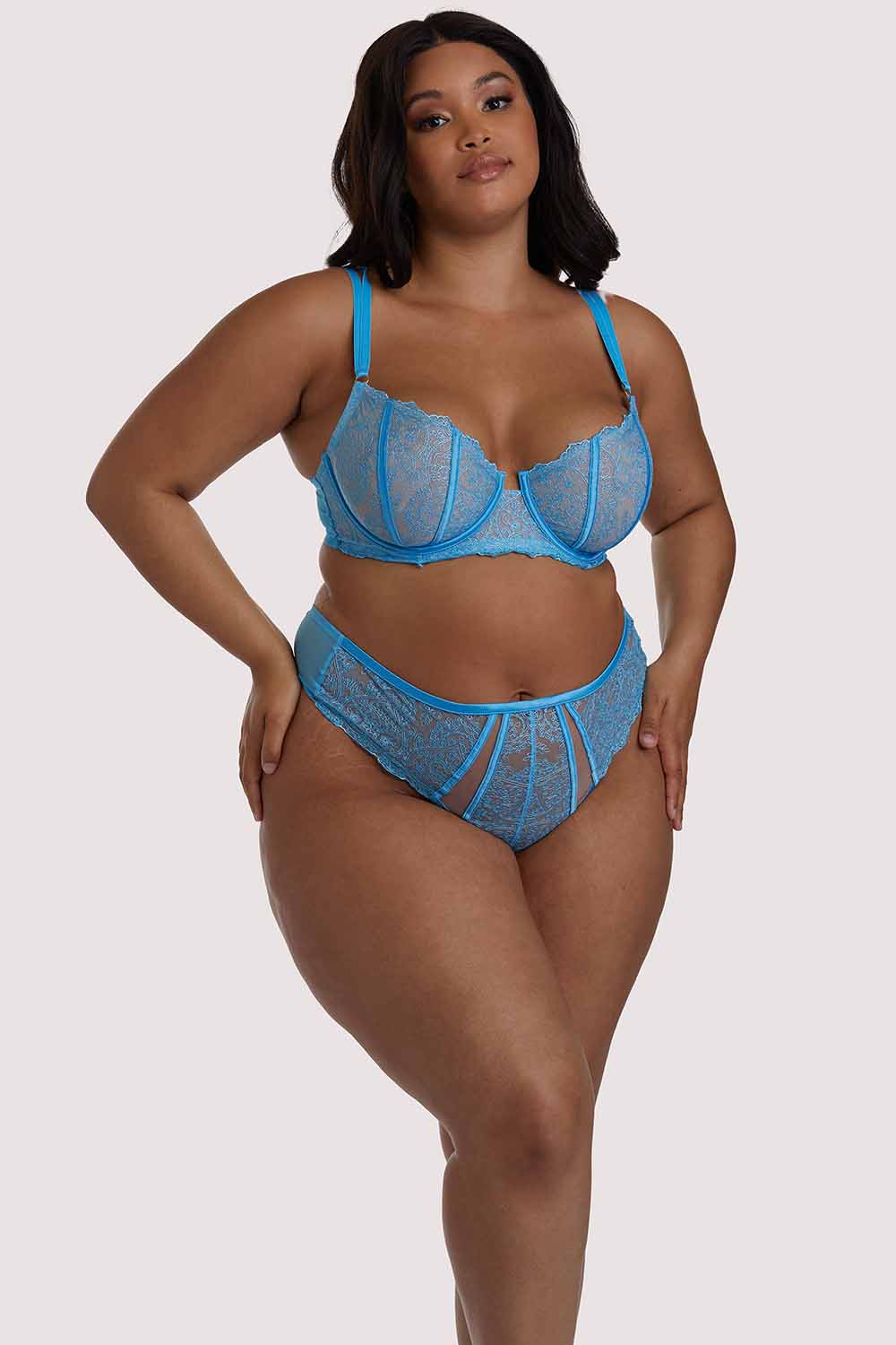 Peyton Blue Embroidery Bra