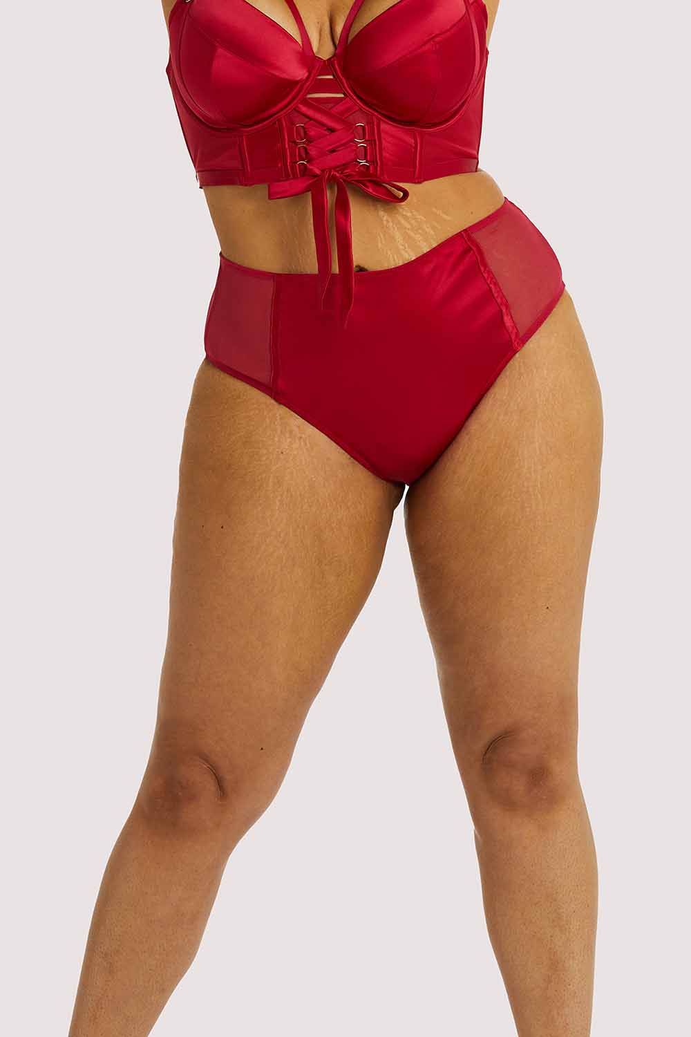 Aysha Red High Waisted Brief