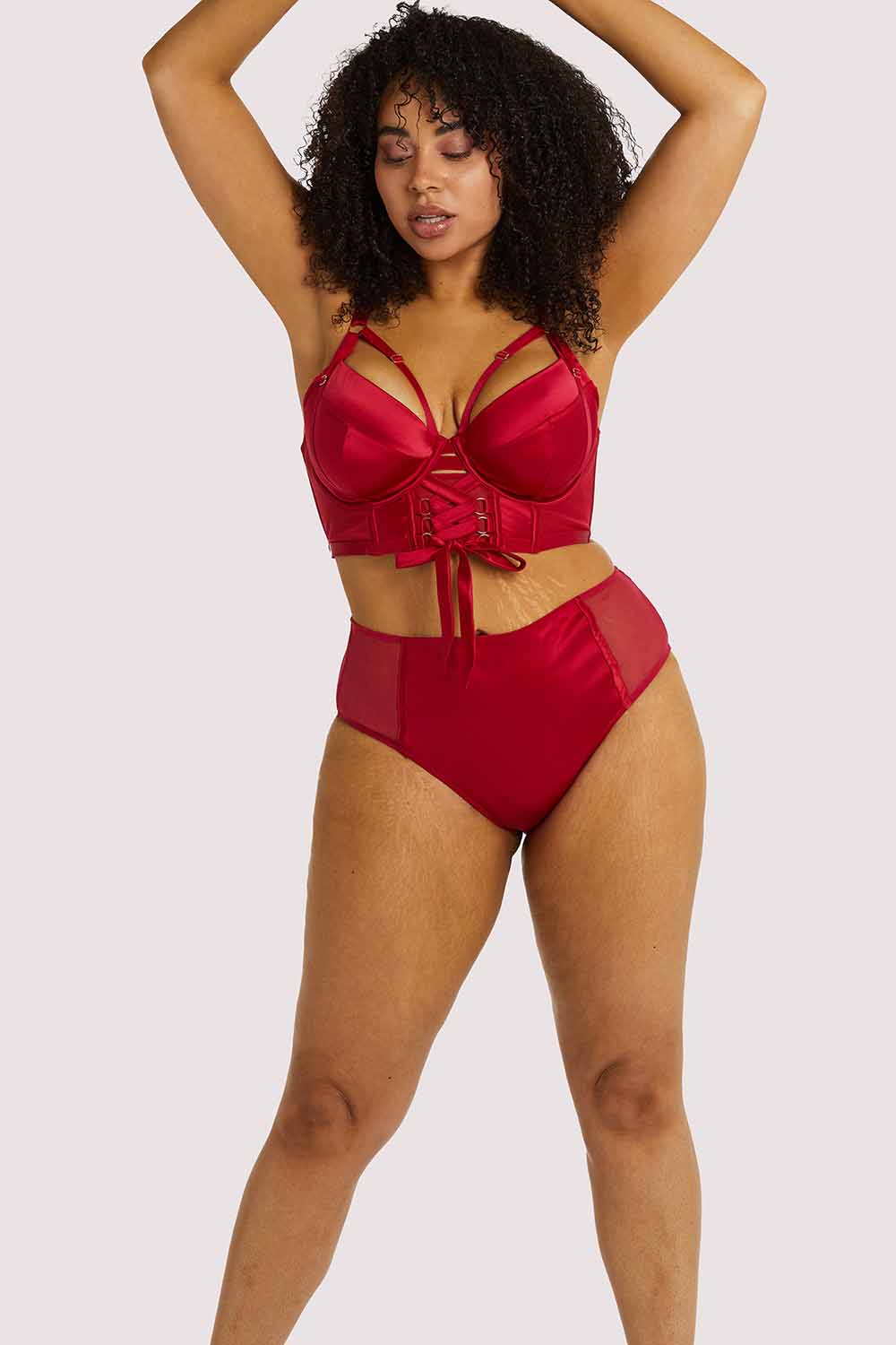 Aysha Red High Waisted Brief