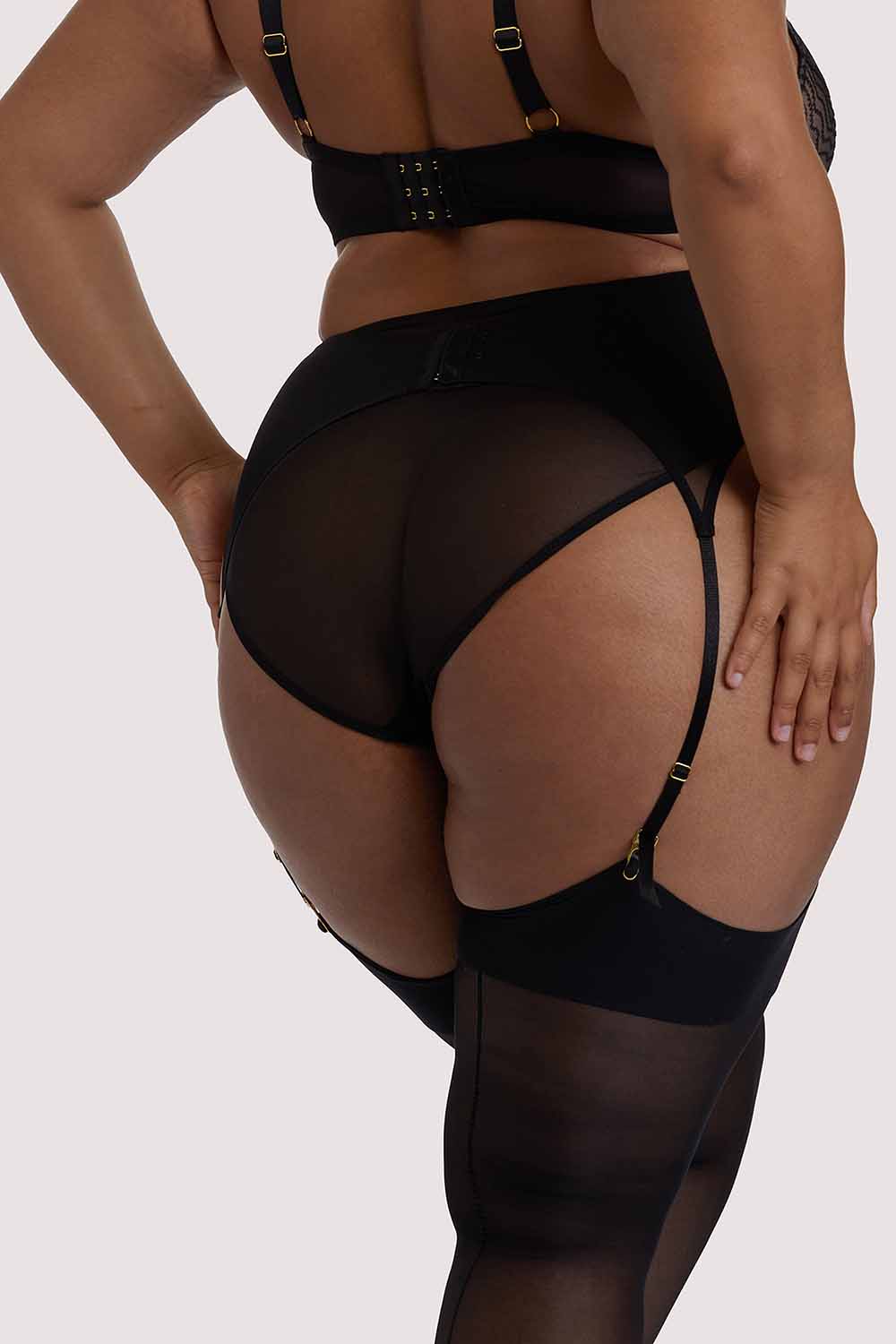 Brianna Black Mesh Suspender