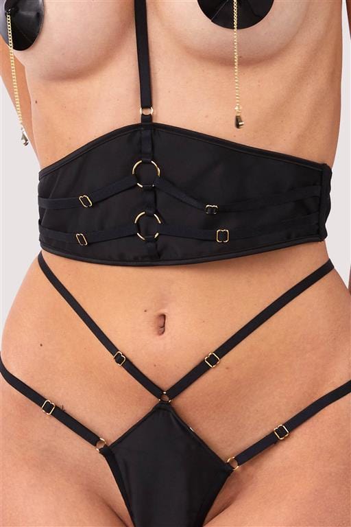 Sylvia Black Harness Waspie