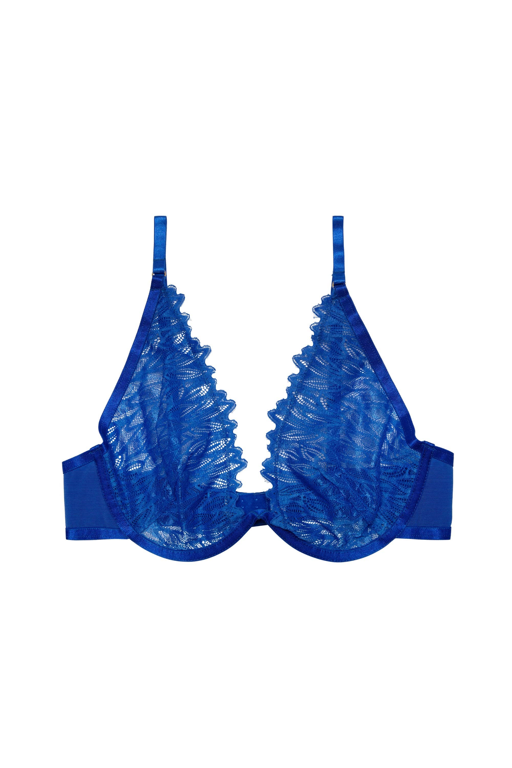 Margot Cobalt High Apex With Wire Lace Bra