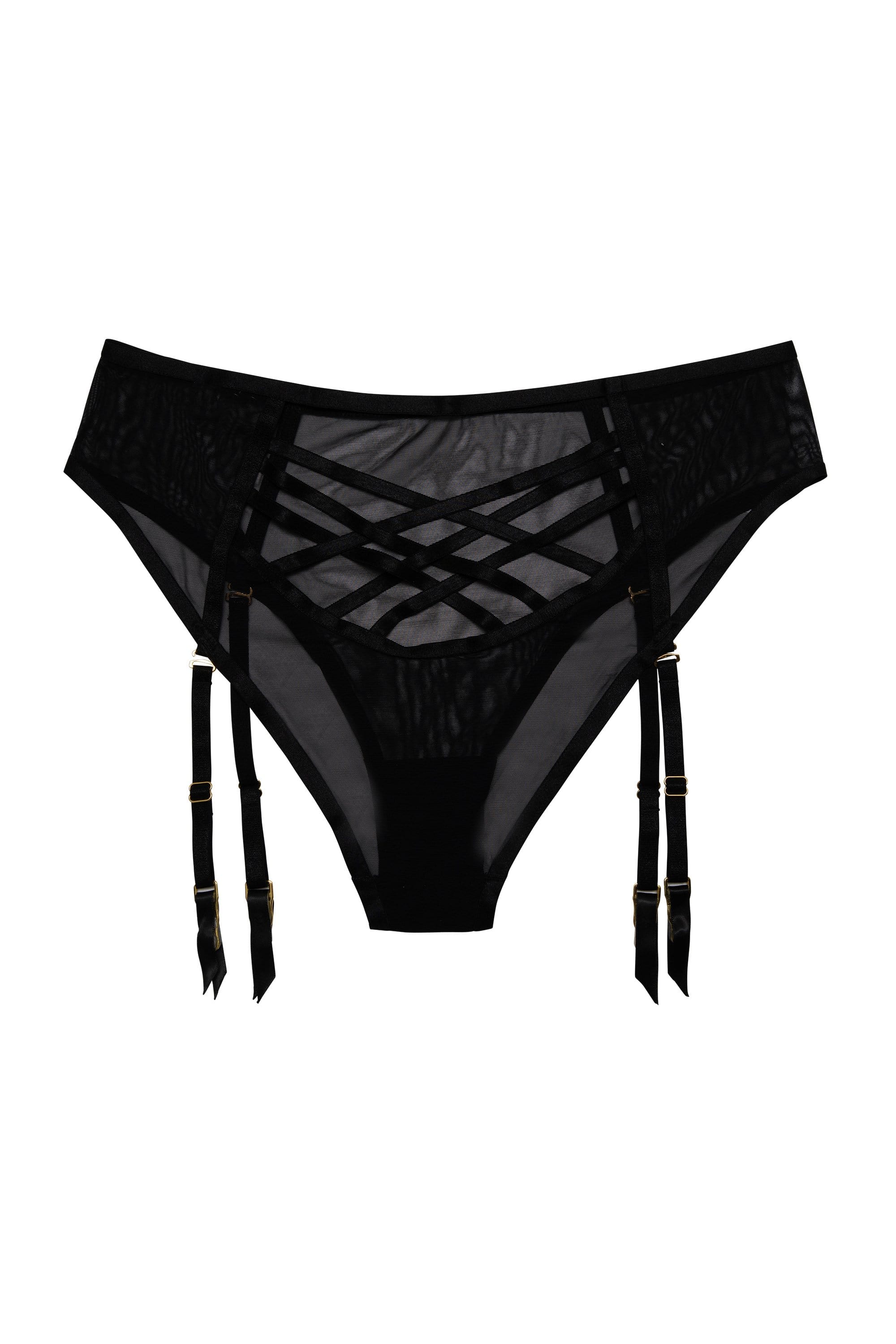 Hustler Arielle Mesh High Waist Black Brief