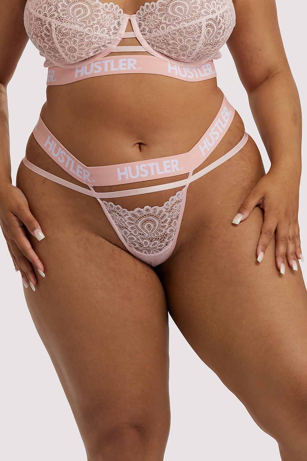 Branded Lace Baby Pink Thong