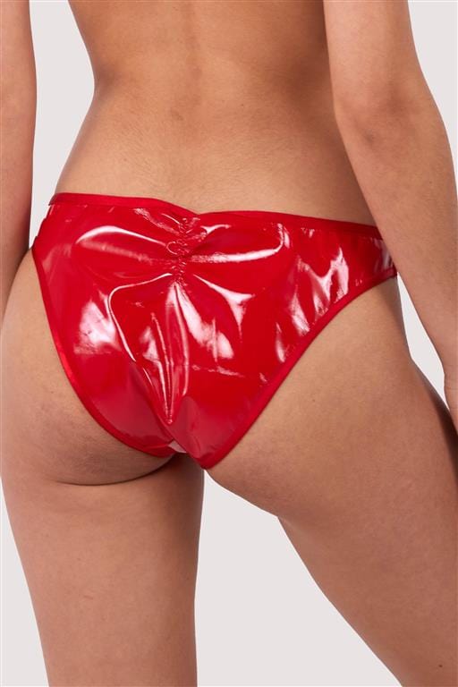 Maxine Red PVC Strap And Ring Detail Brief