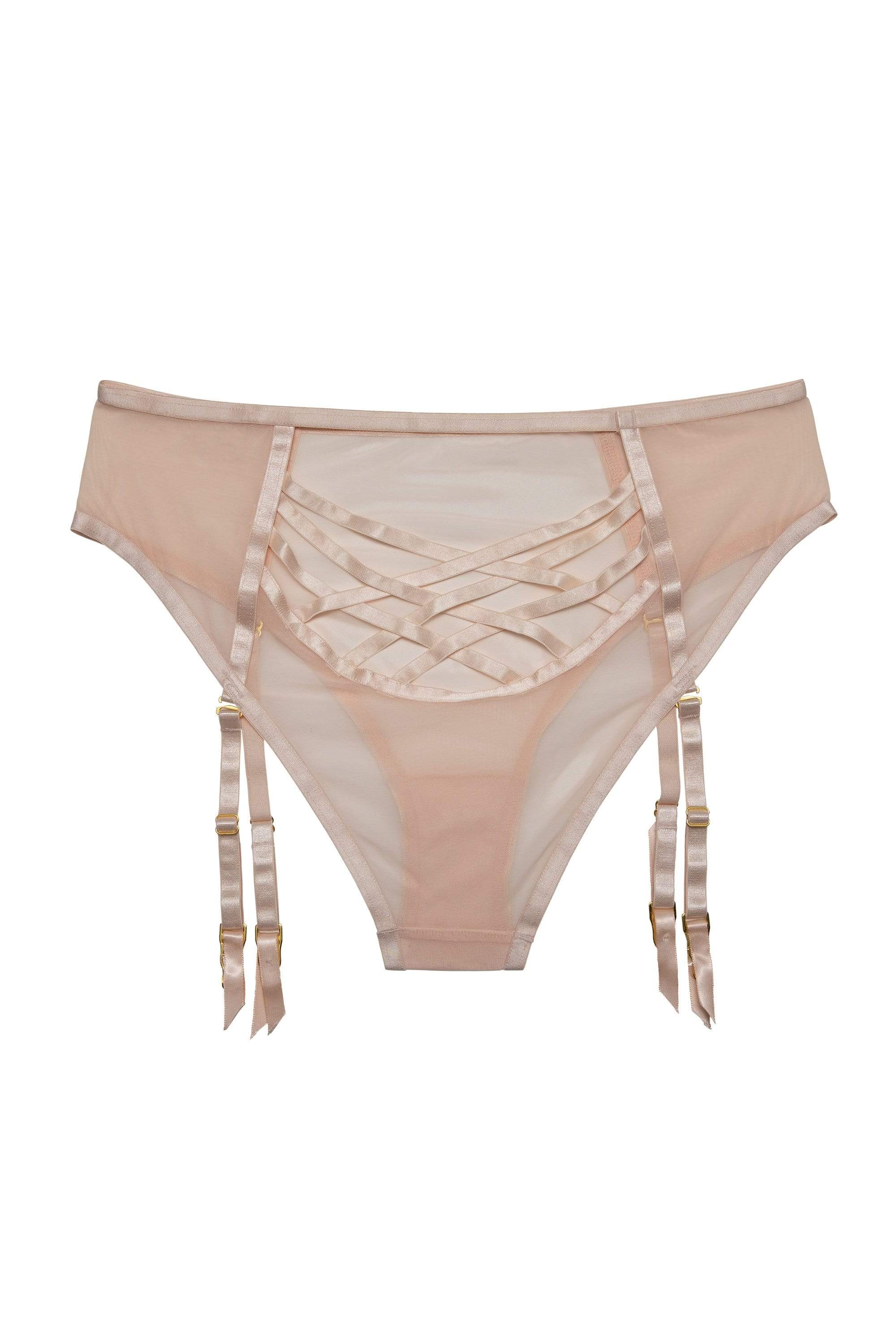 Hustler Arielle Mesh High Waist Peach Brief