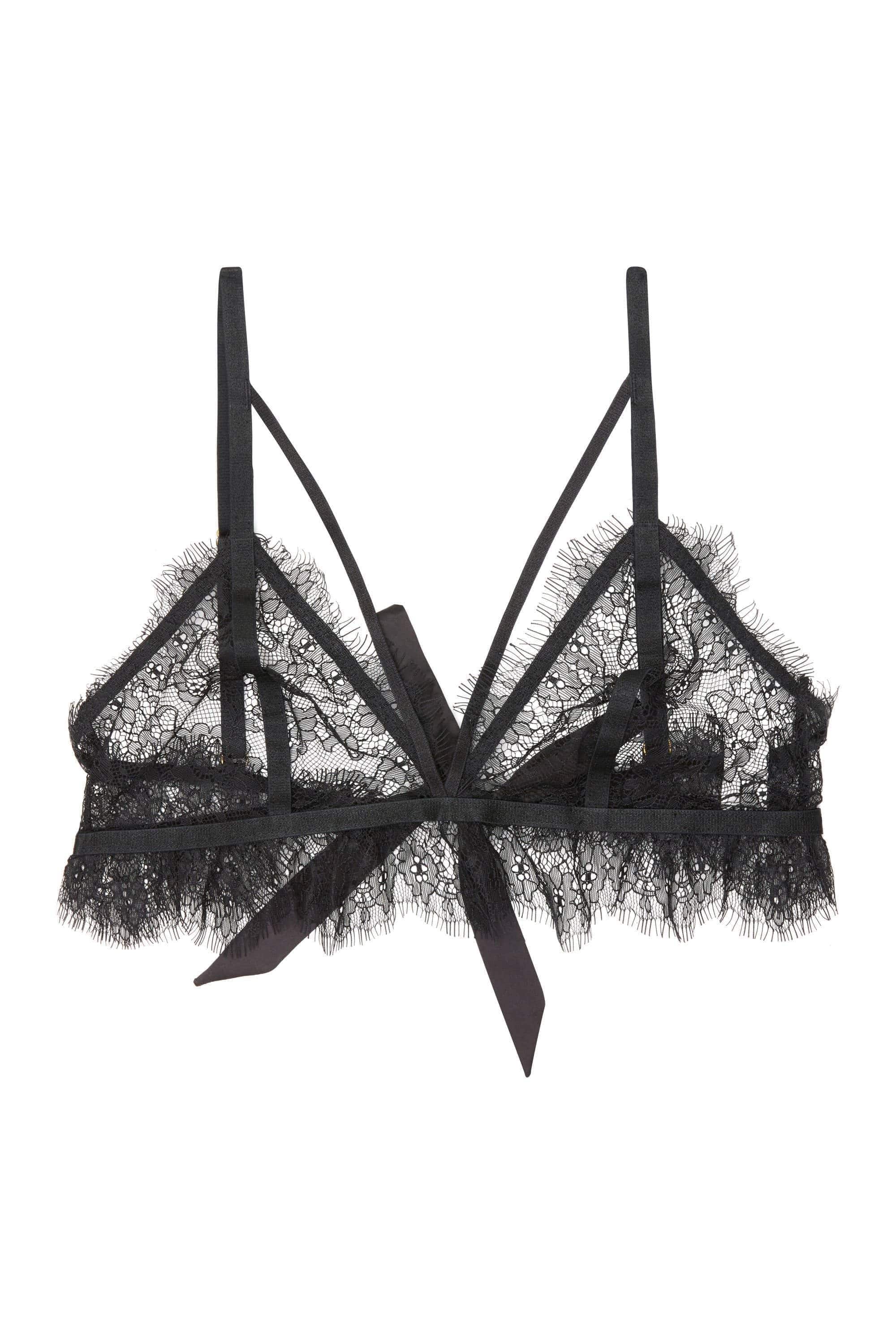 Peek & Beau Bryn Black Lace frill triangle bra