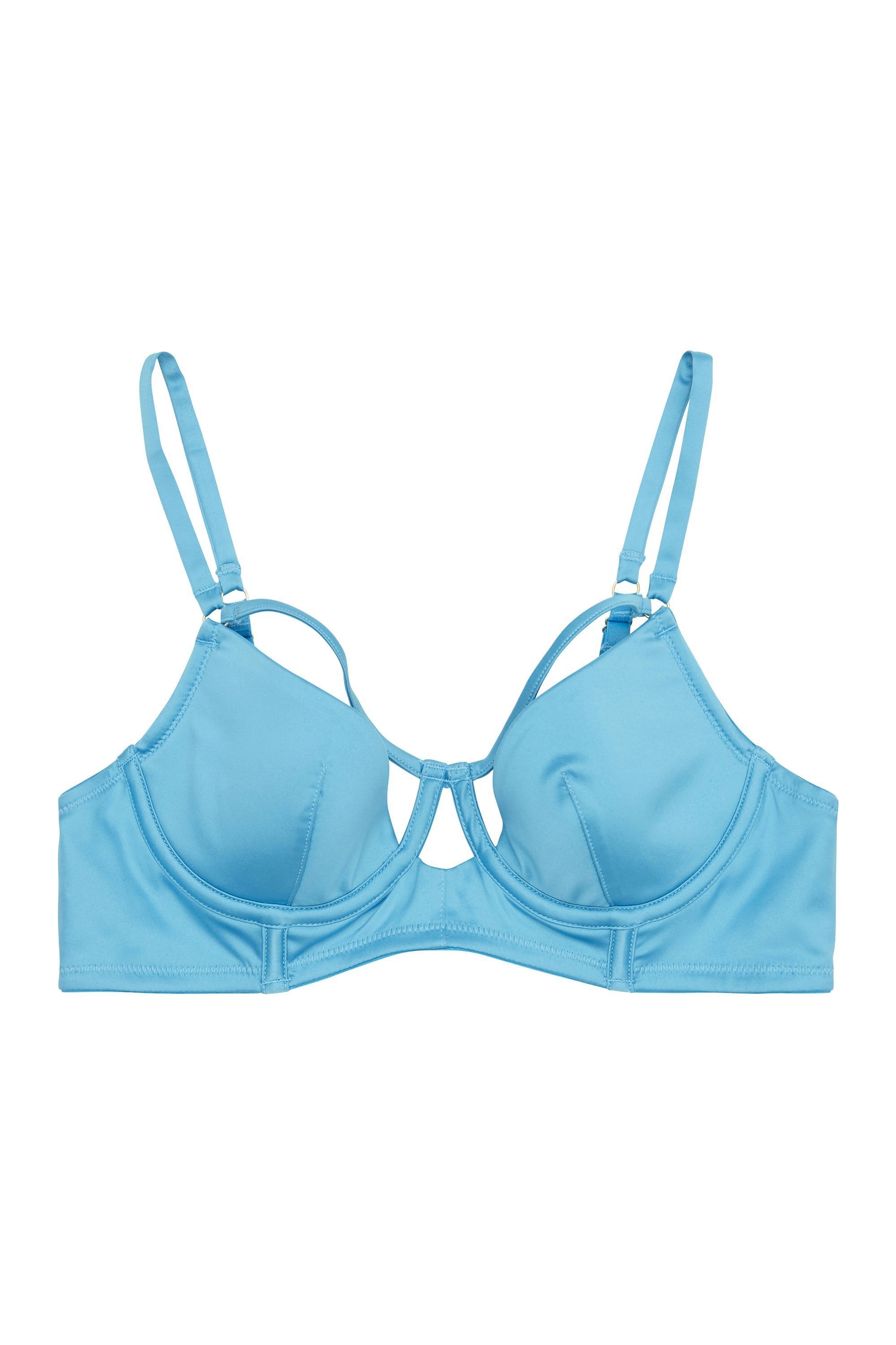 Peek & Beau Dani Blue Strappy Satin Bra