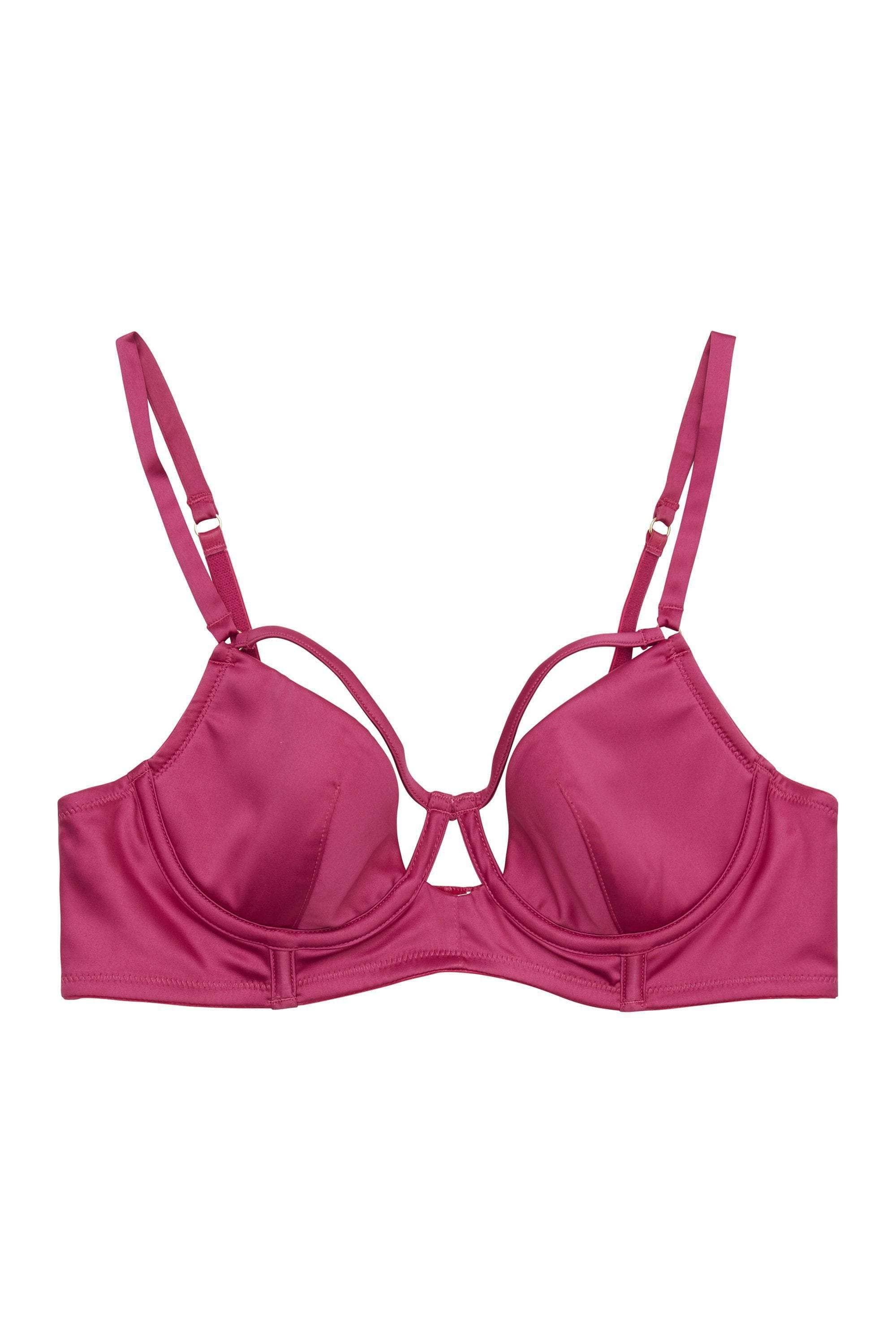 Peek & Beau Dani Magenta Strappy Satin Bra