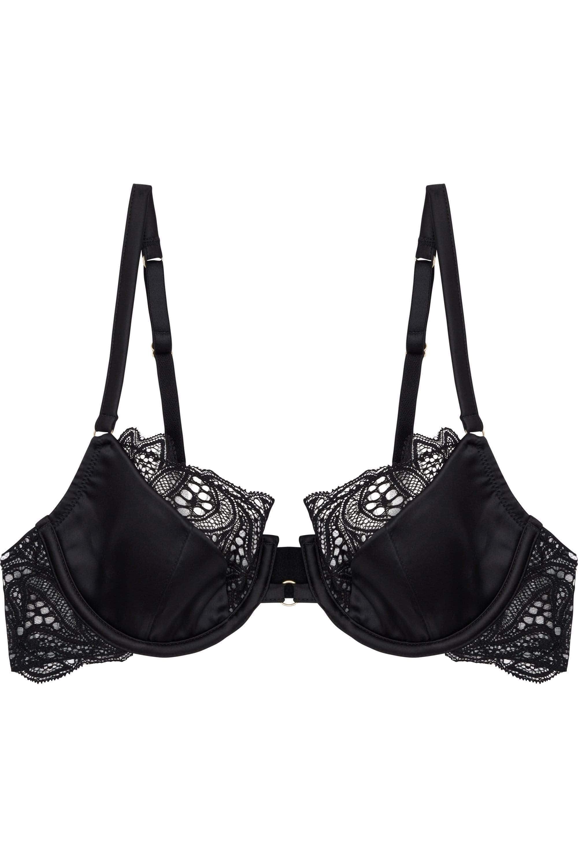 Peek & Beau Ida Satin sling & lace bra with ring detail A - D