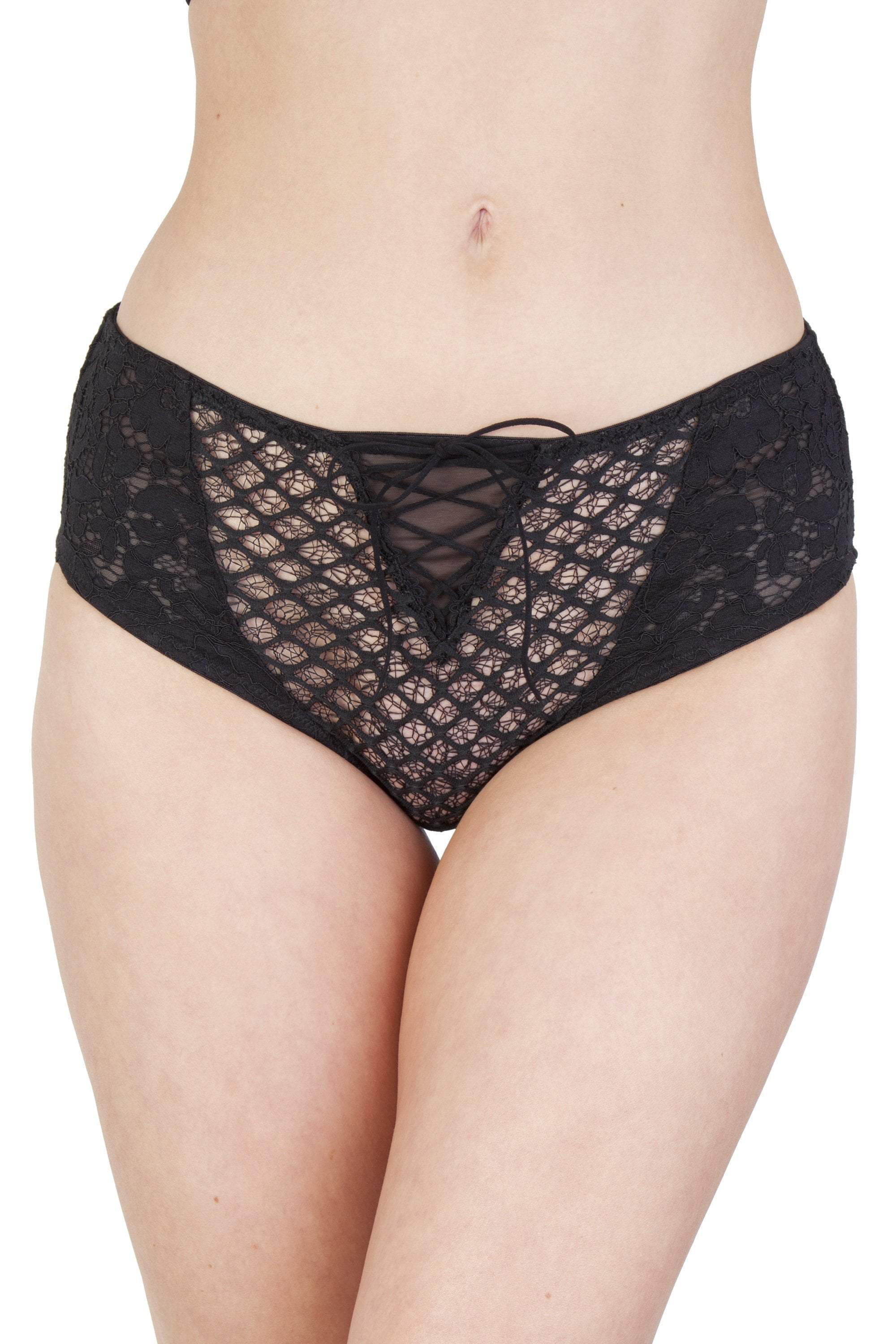 Peek & Beau Toyen Black Mesh & Lace HW Corset Brief