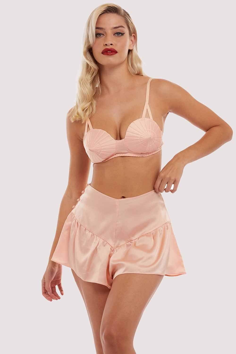 Peach Retro Futuristic Bullet Bra