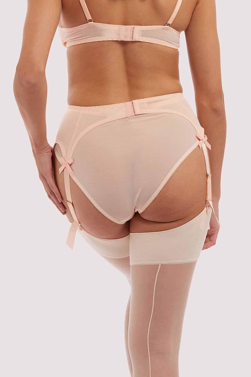 Peach Classic Suspender Belt