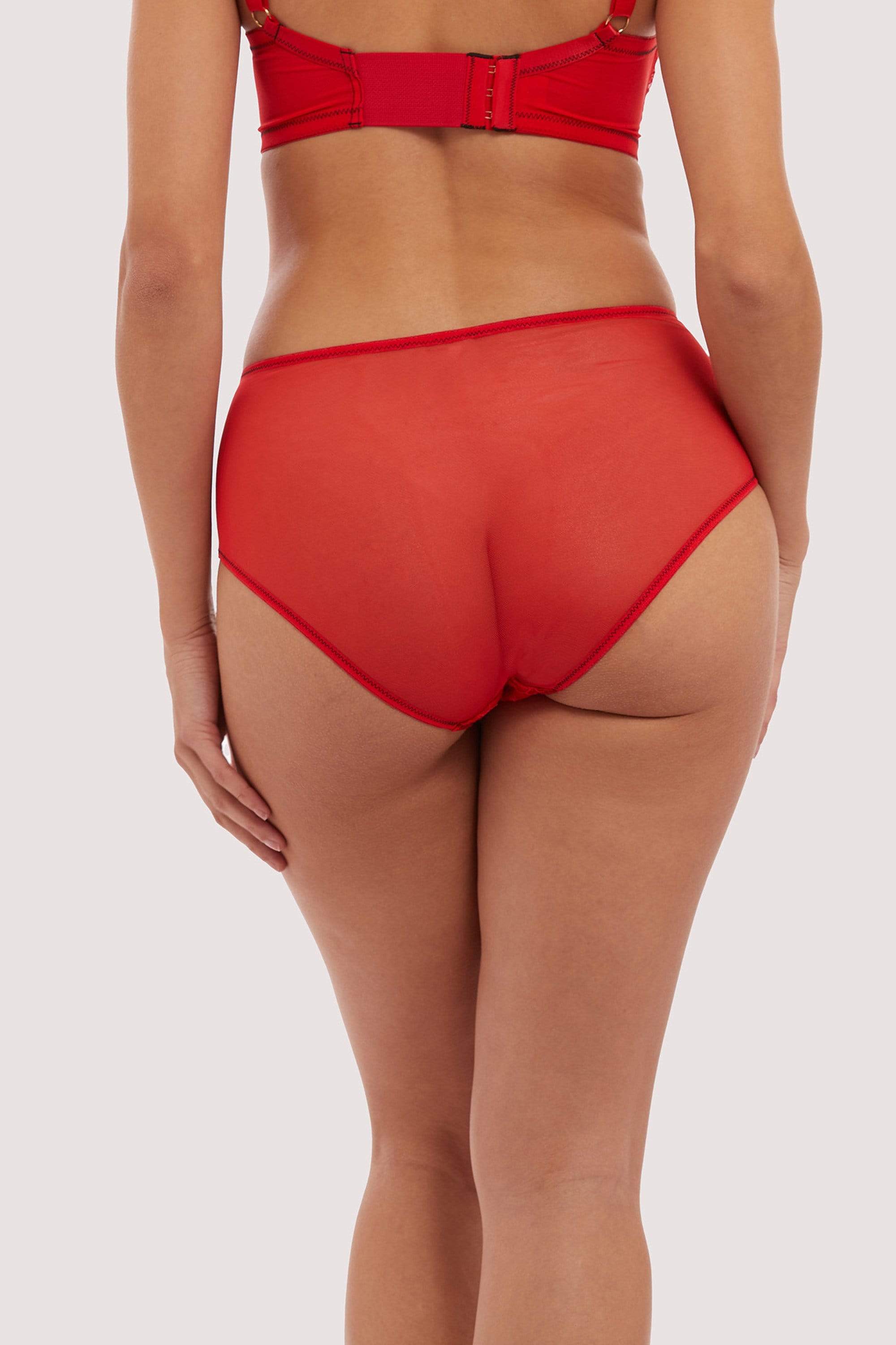 Red Elsie Lace High Waisted Brief