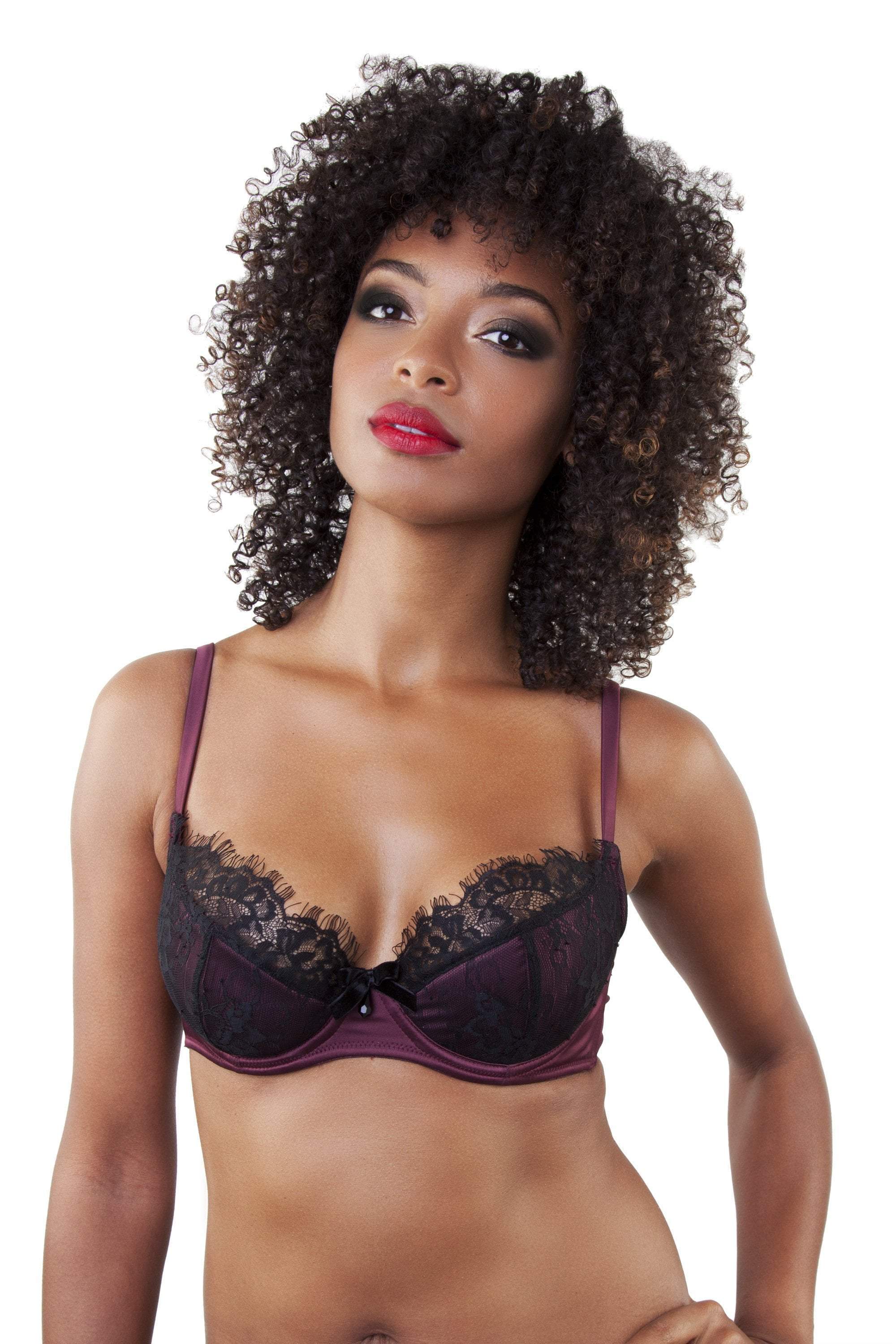 Karine Wine/Black Bra