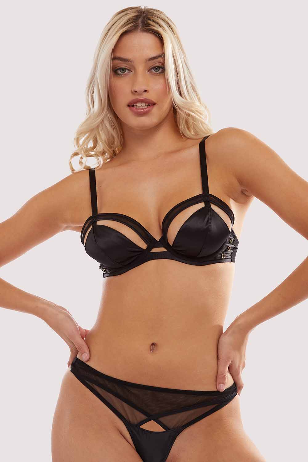 Grace Black Supportive Plunge Net Bra