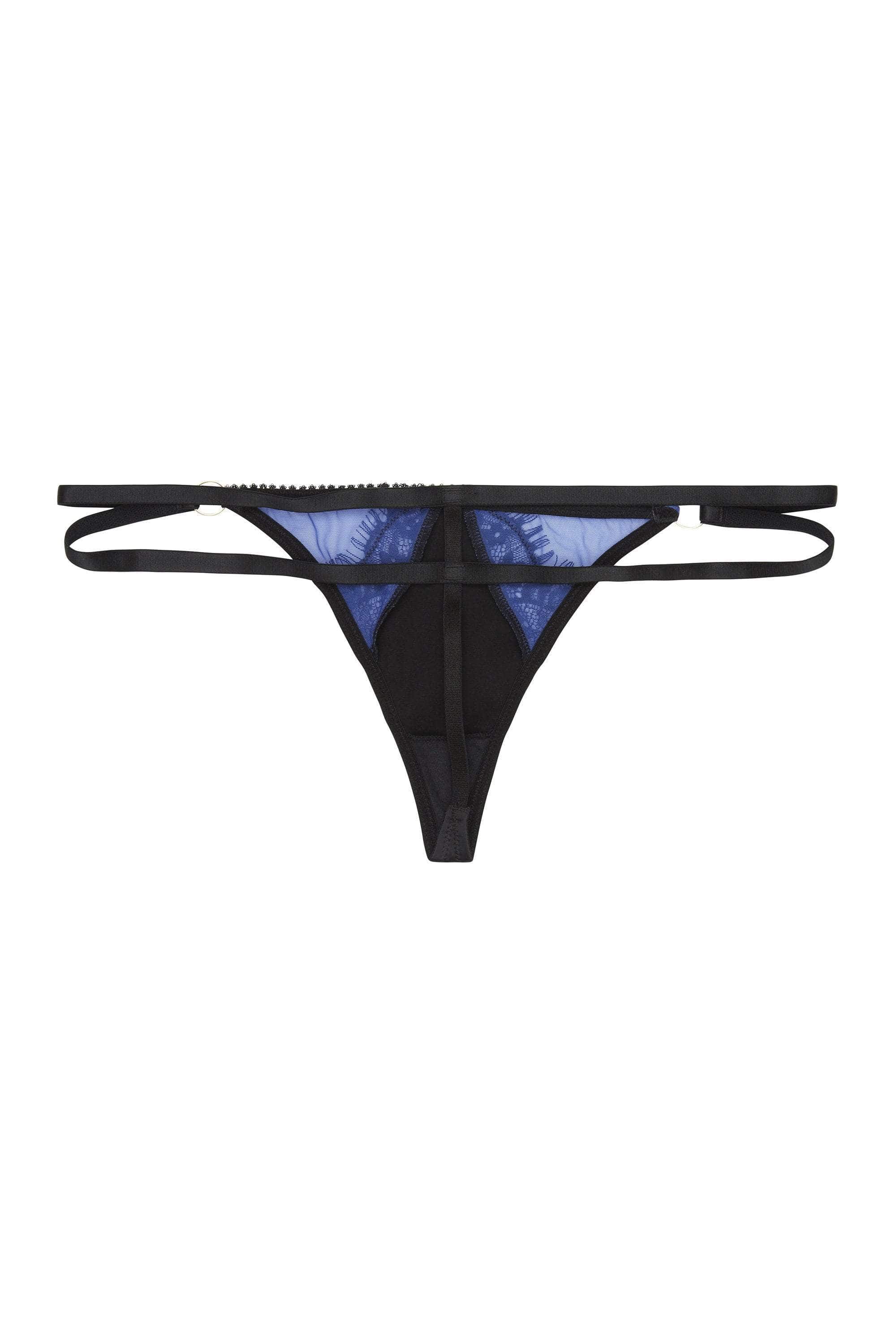 Indigo Curve Lace Picot Thong