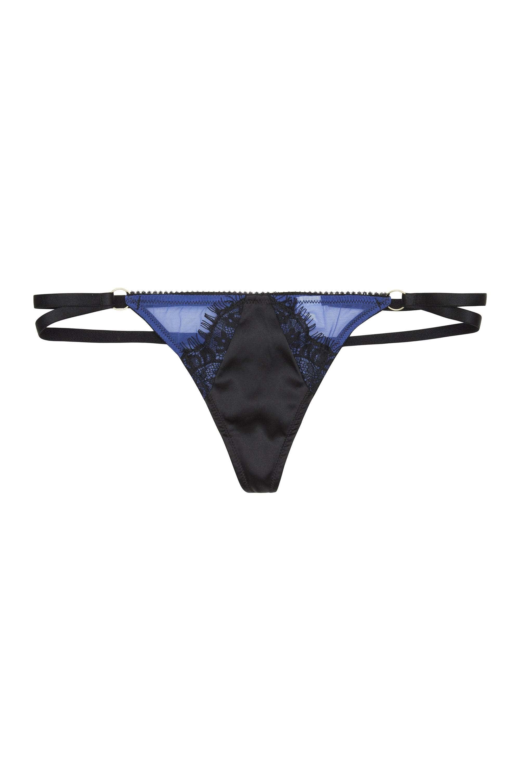 Indigo Curve Lace Picot Thong