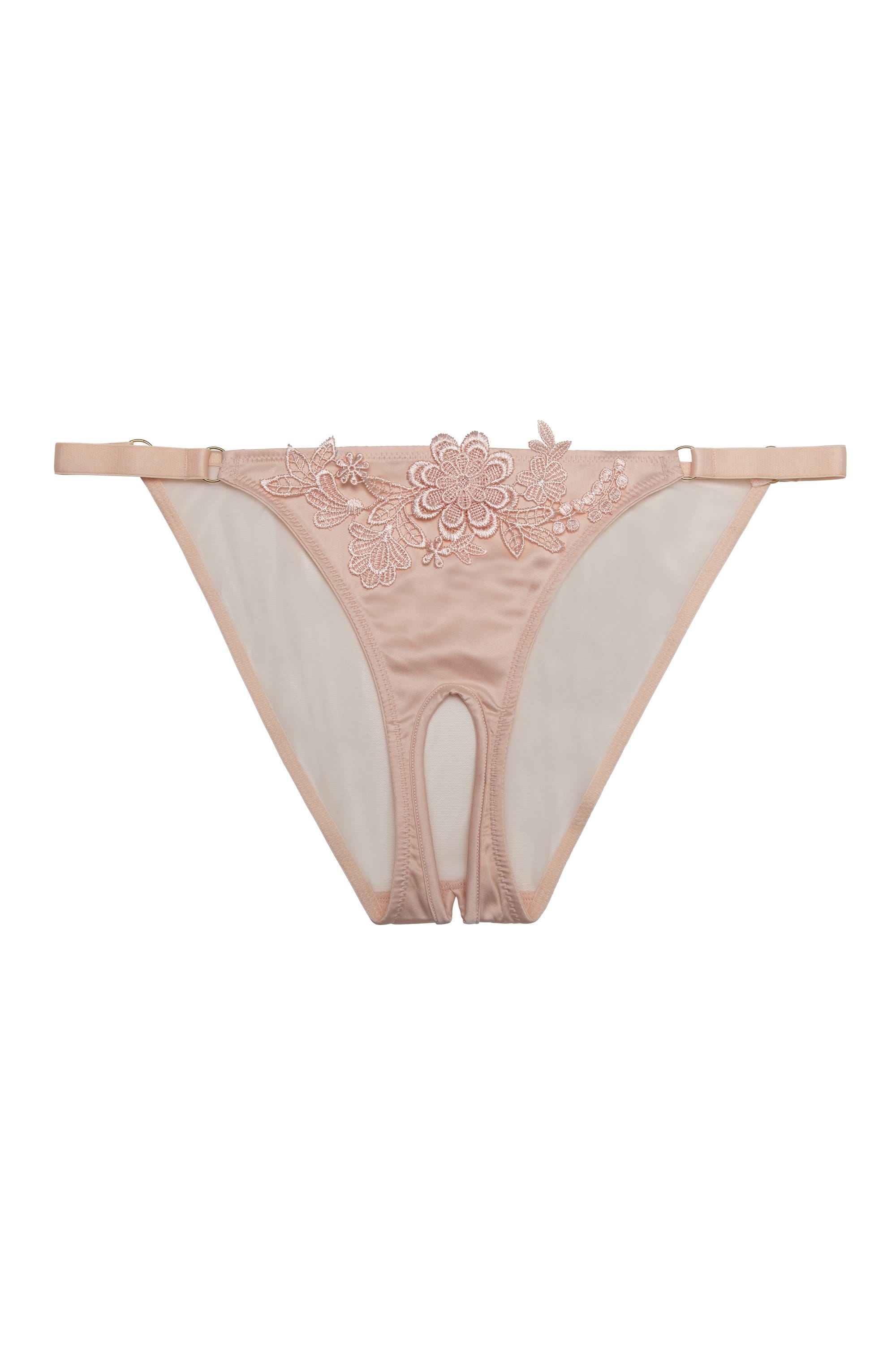 Playful Promises Virginia Peach Guipure Crotchless Brief