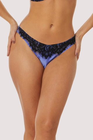 Ada Purple and Neon Pink Blossom High Waist Thong