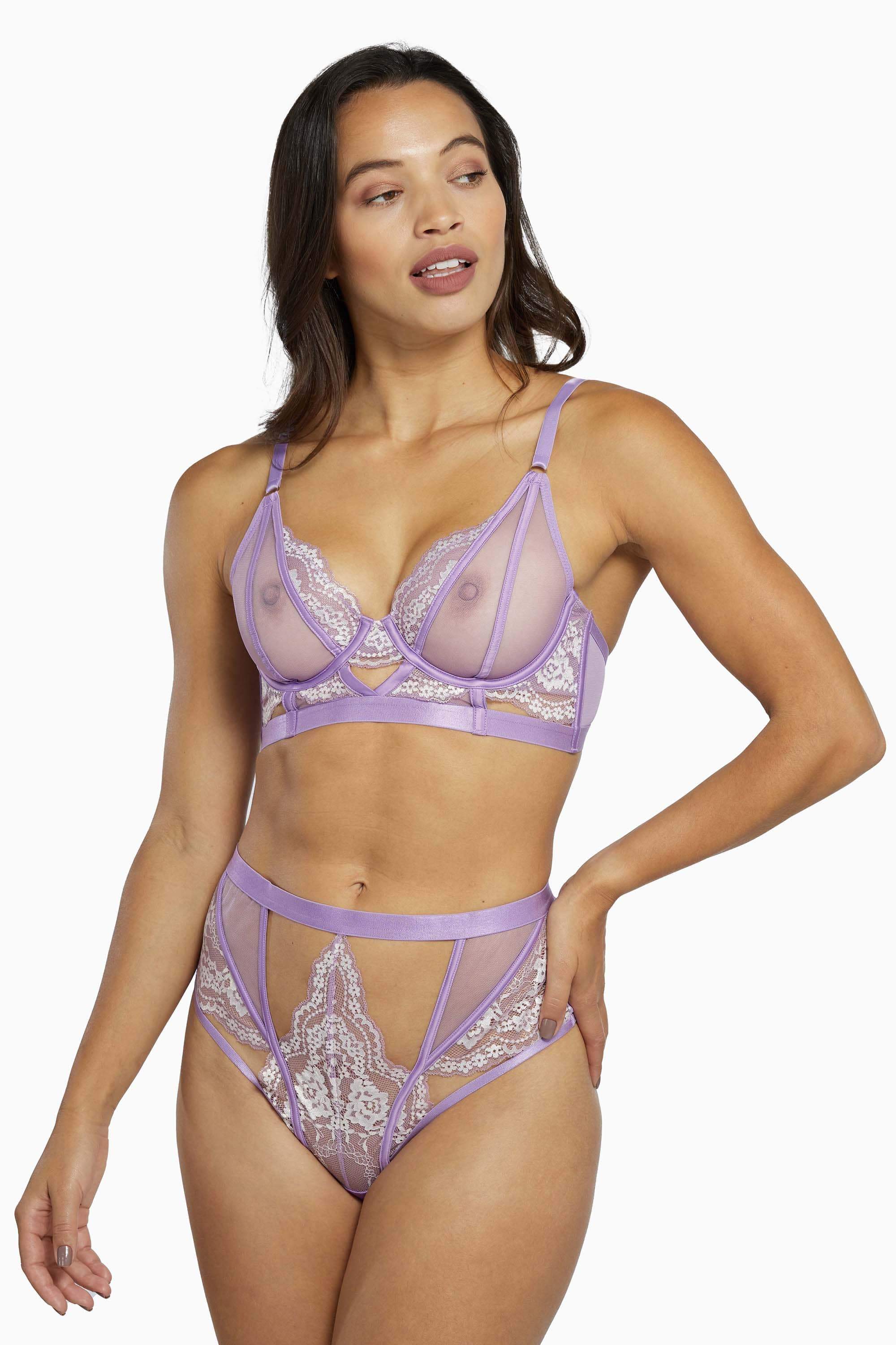 Fenella Lace and Net Longline Bra