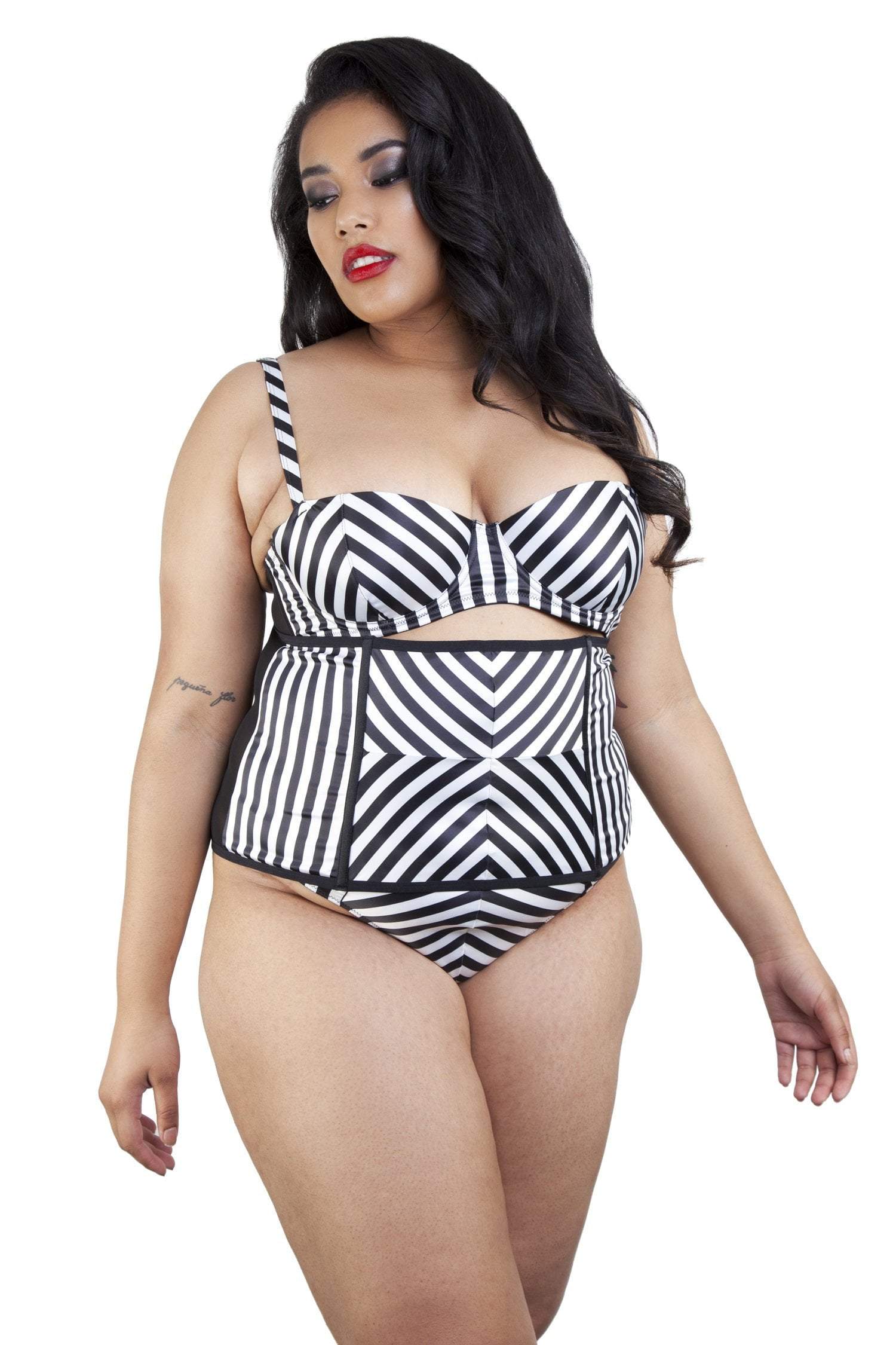 Beatrix Ivory Placement Stripe Waspie Curve