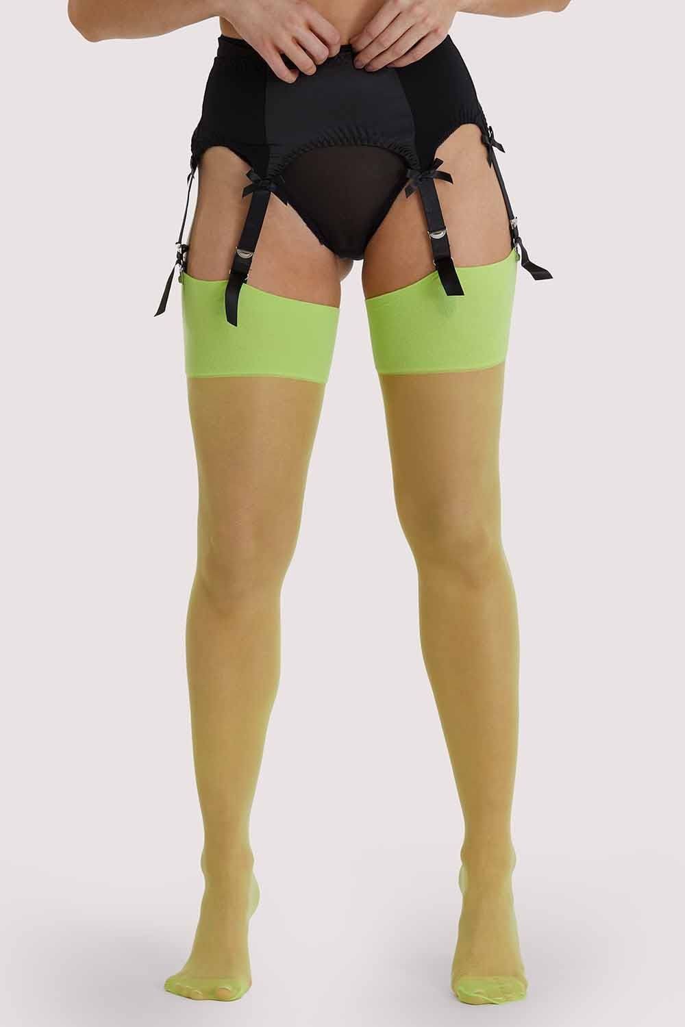 Acid Lime Seamed Stockings